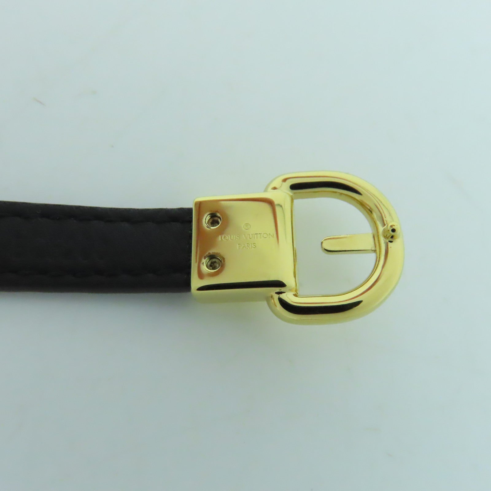 LOUIS VUITTON Monogram Fasten Your金扣手镯啡色#15.75cm