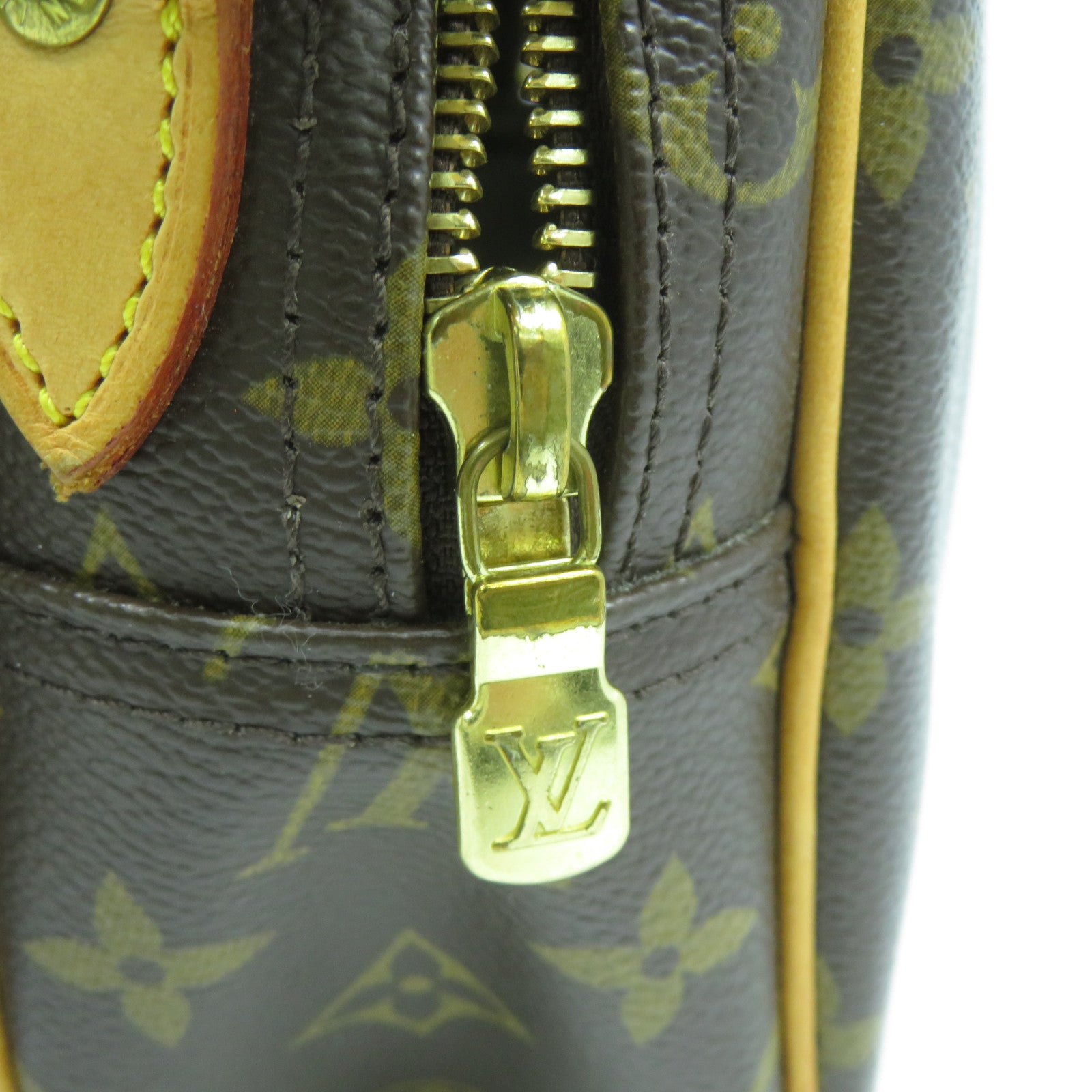 LOUIS VUITTON Monogram Reporter PM金扣肩背袋啡色