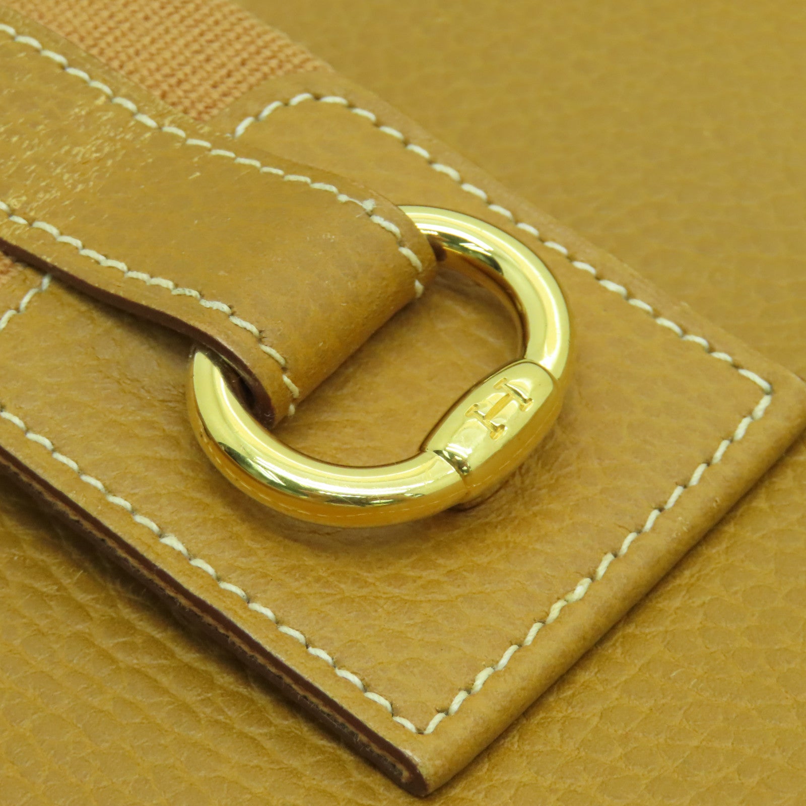 HERMES 【激減優惠】Clemence皮革Tsako金扣肩背袋啡色