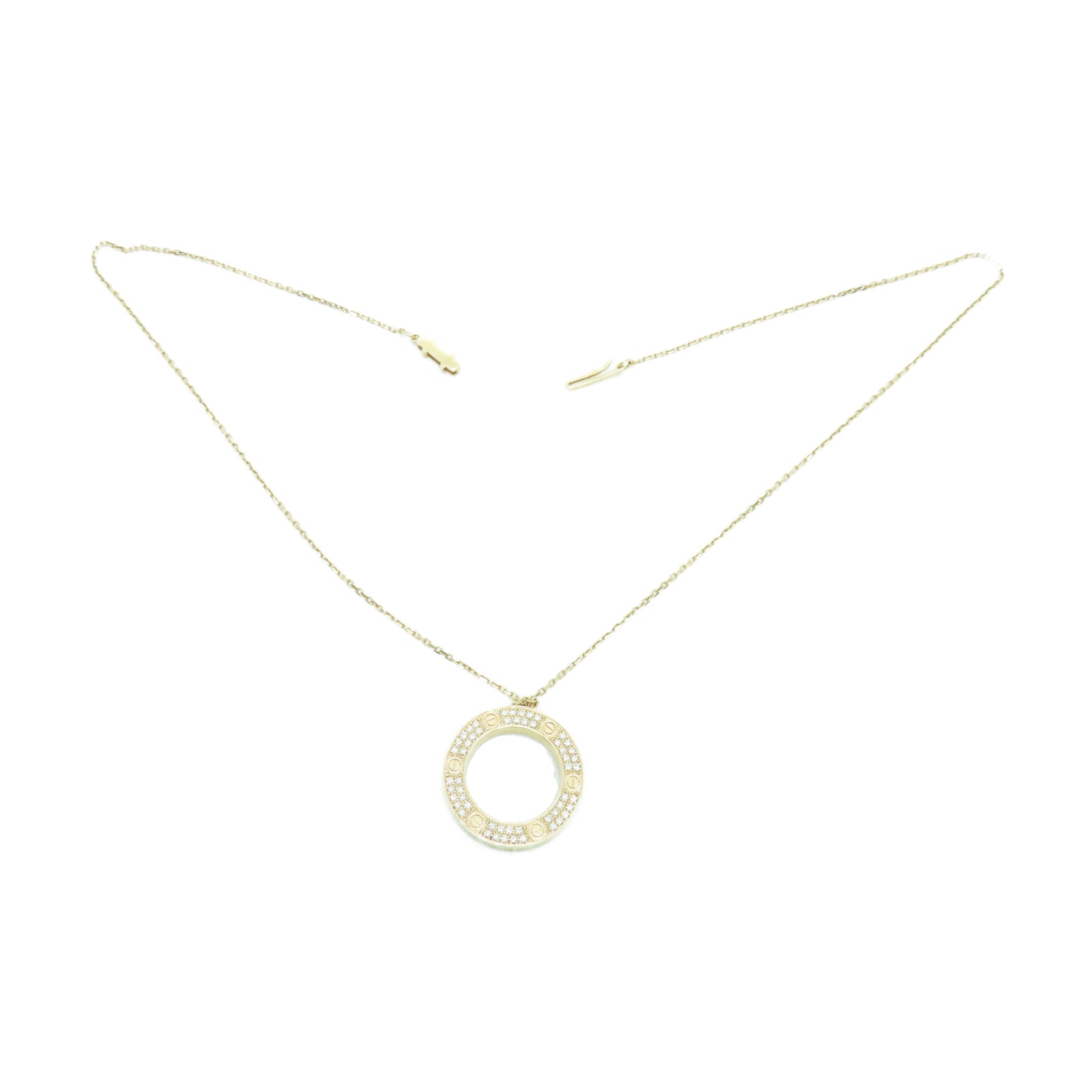 CARTIER 18K玫瑰金Love Necklace 0.34ct鑽石項鍊