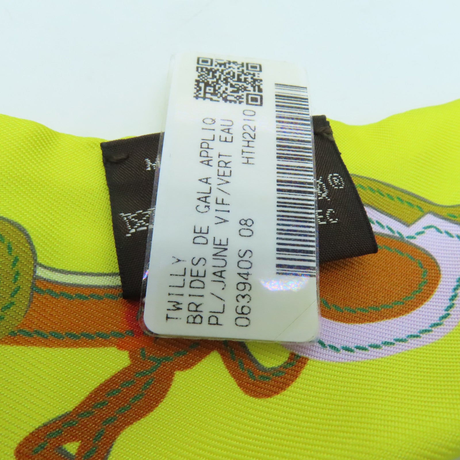 HERMES 丝质Twilly丝巾黄色