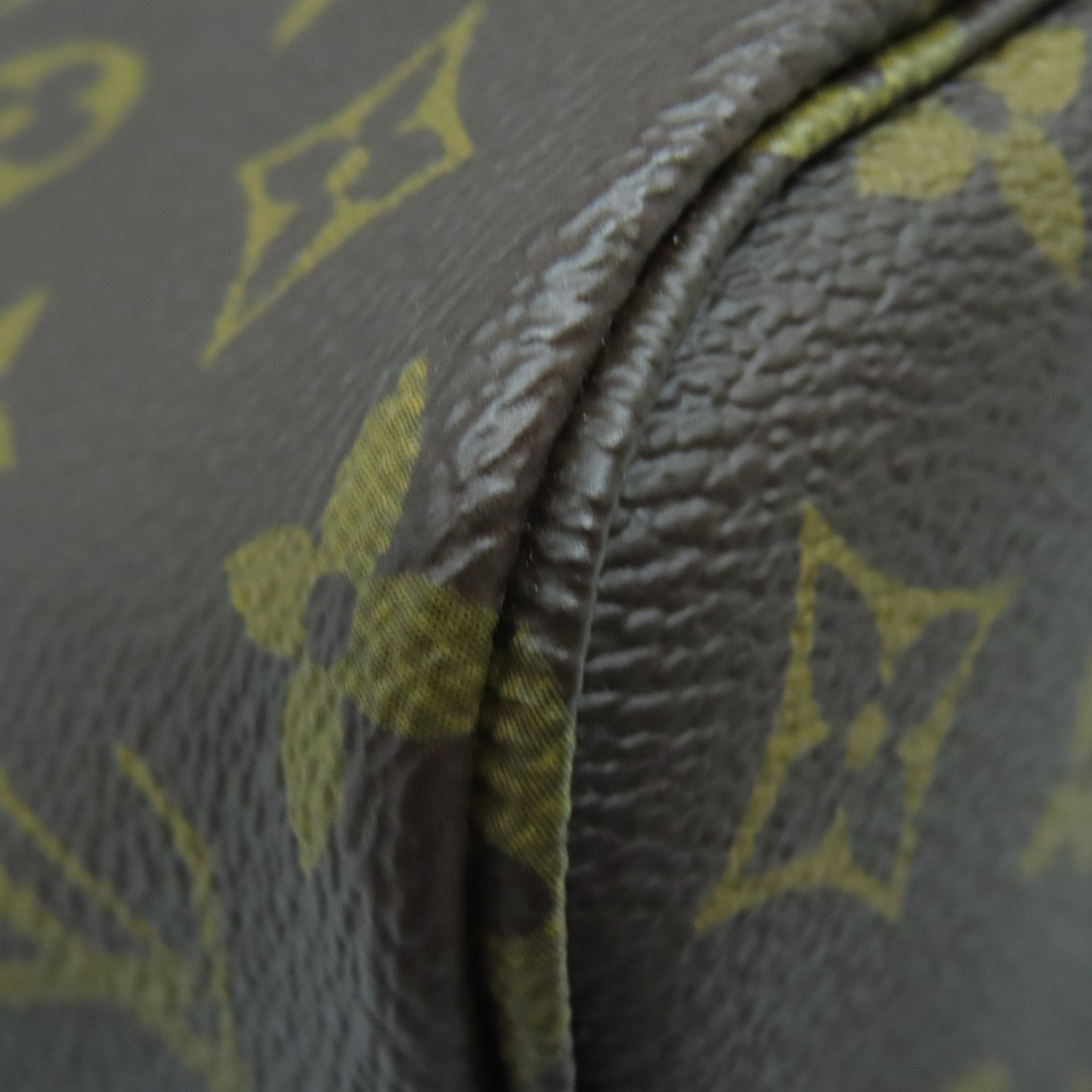 LOUIS VUITTON Monogram Neverfull PM金扣手挽袋棕色