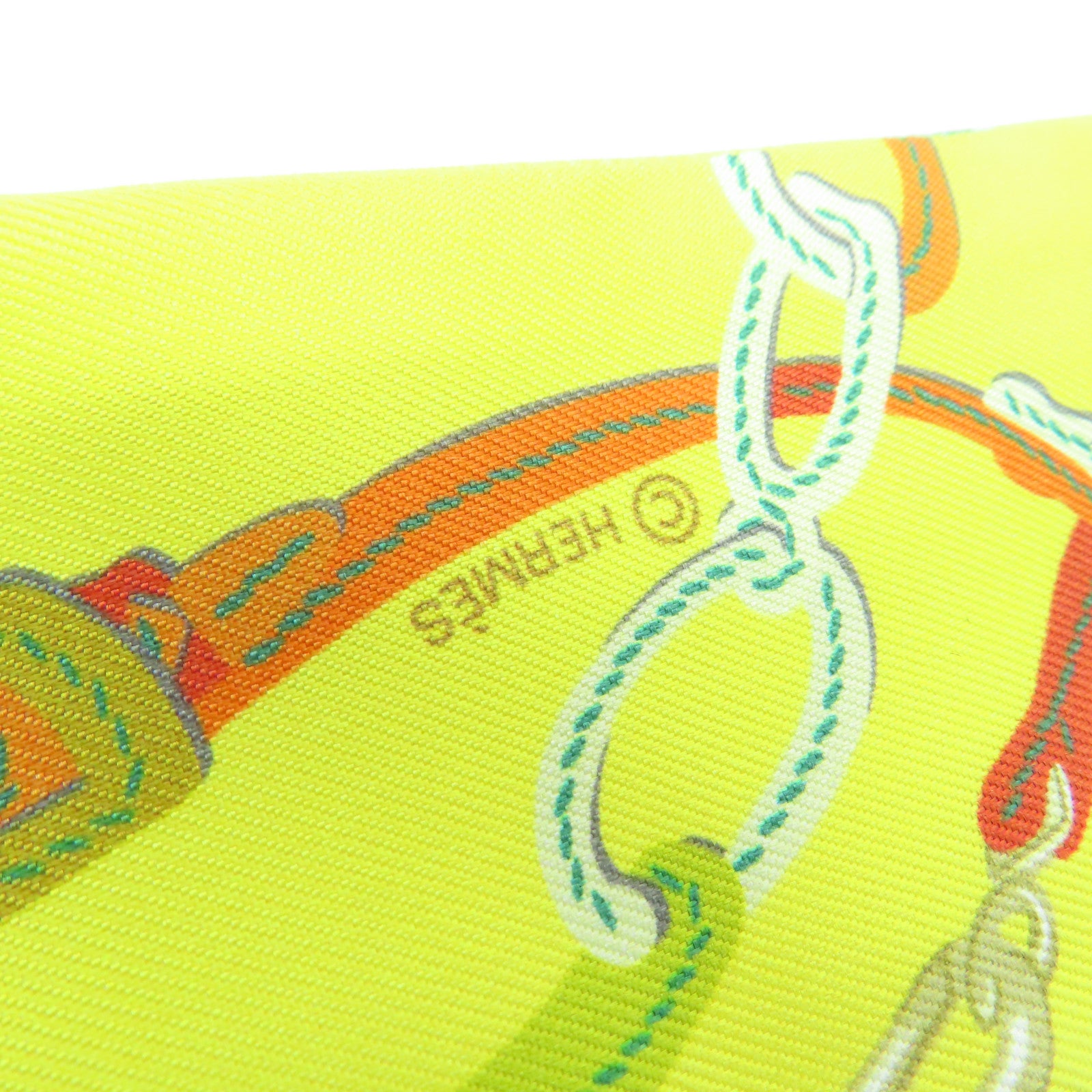 HERMES 丝质Twilly丝巾黄色