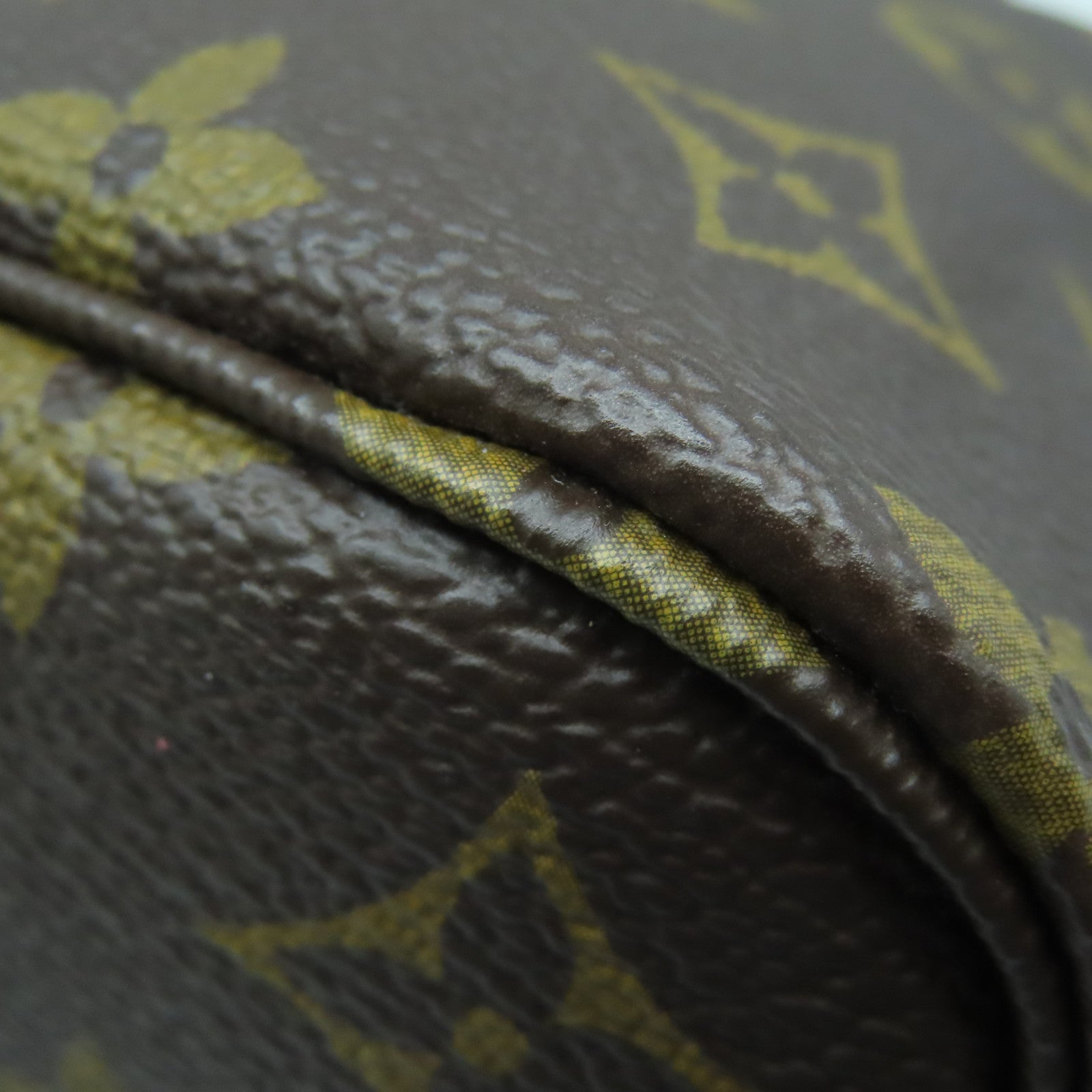 LOUIS VUITTON Monogram Neverfull PM金扣手挽袋棕色