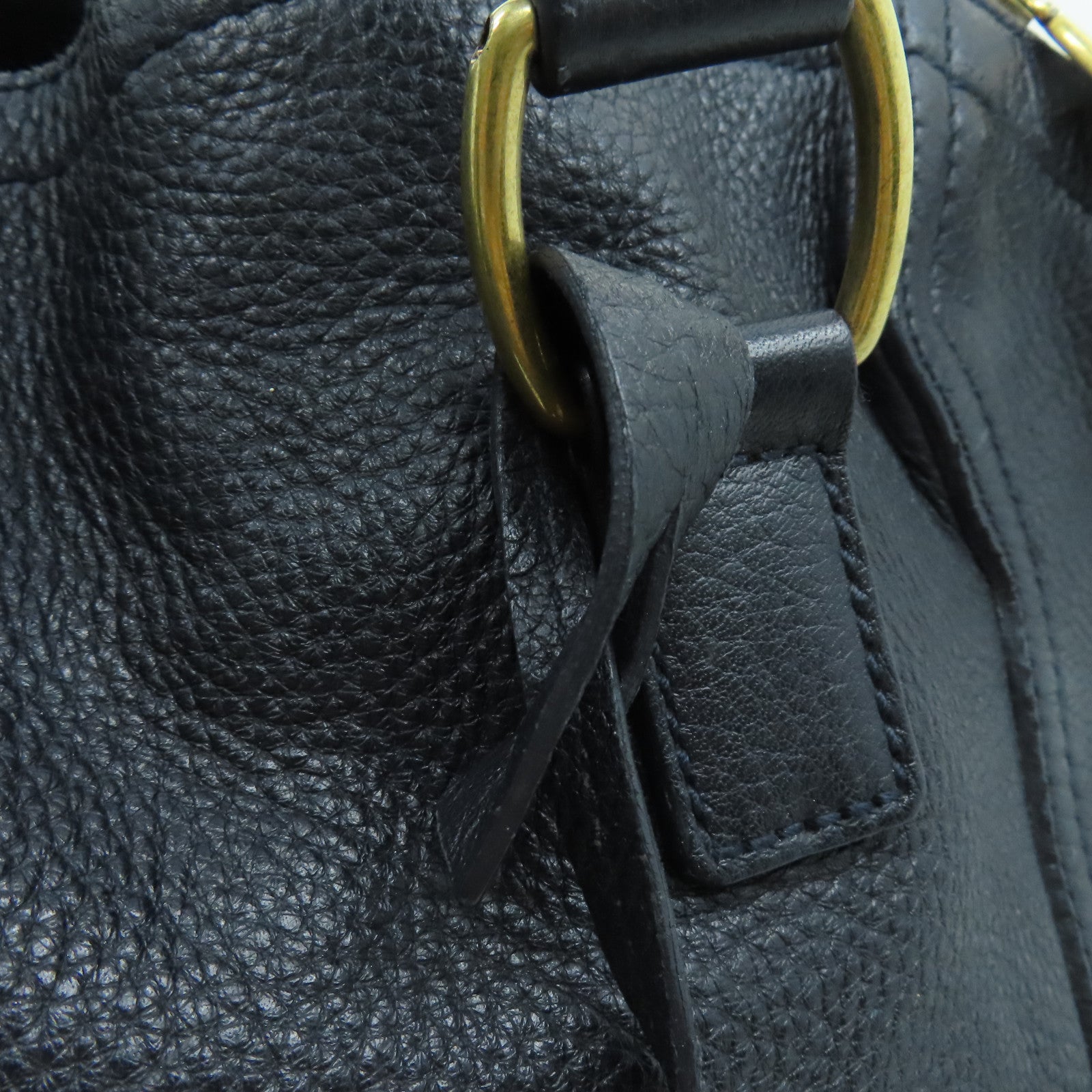 YVES SAINT LAURENT 牛皮皮革Tote Bag金扣手挽袋黑色