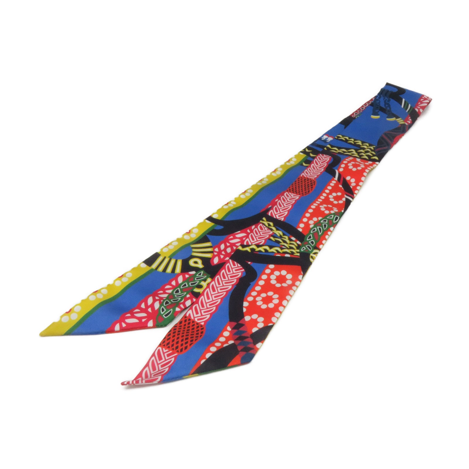 HERMES 絲質Twilly Scarf絲巾紅色/彩色