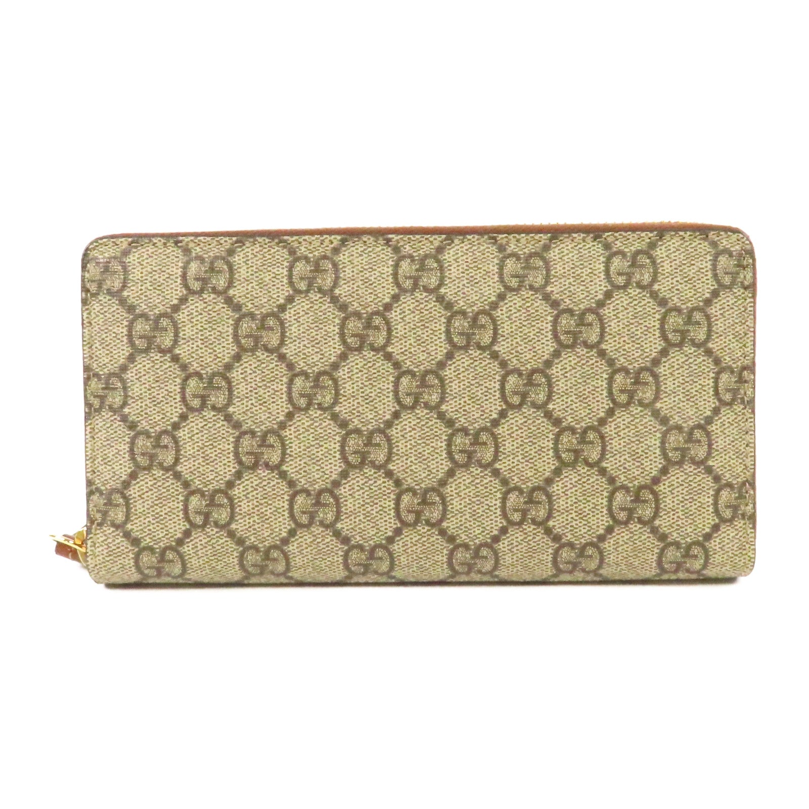 GUCCI 塗層帆布Zipper Long Wallet金扣長錢包啡色