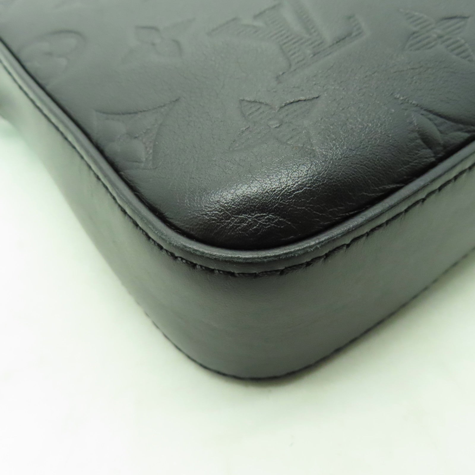 LOUIS VUITTON Monogram Shadow Duo Messenger肩背袋黑色