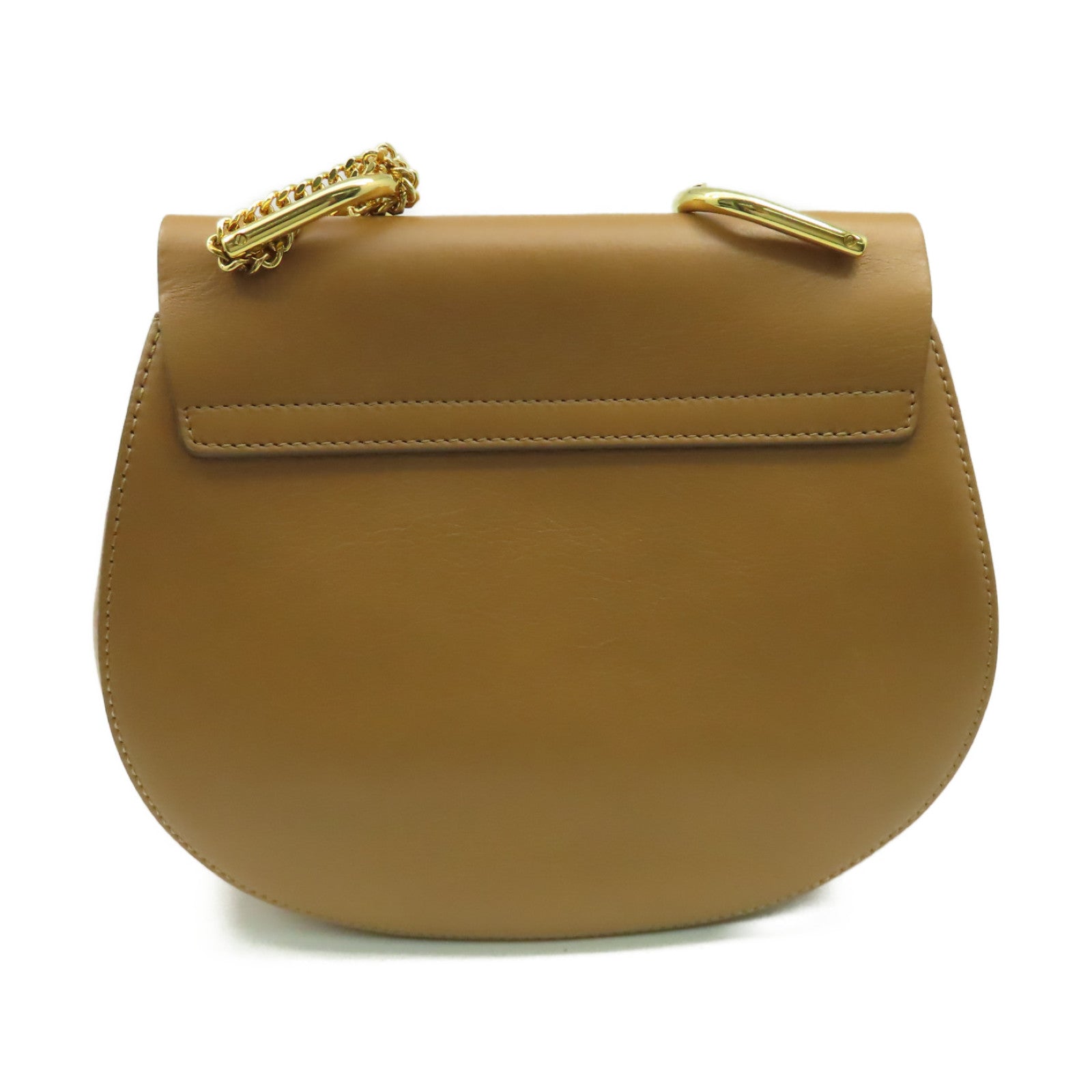 Chloe 麂皮皮革/牛皮皮革Shoulder Bag金扣鏈帶肩背袋杏色/啡色