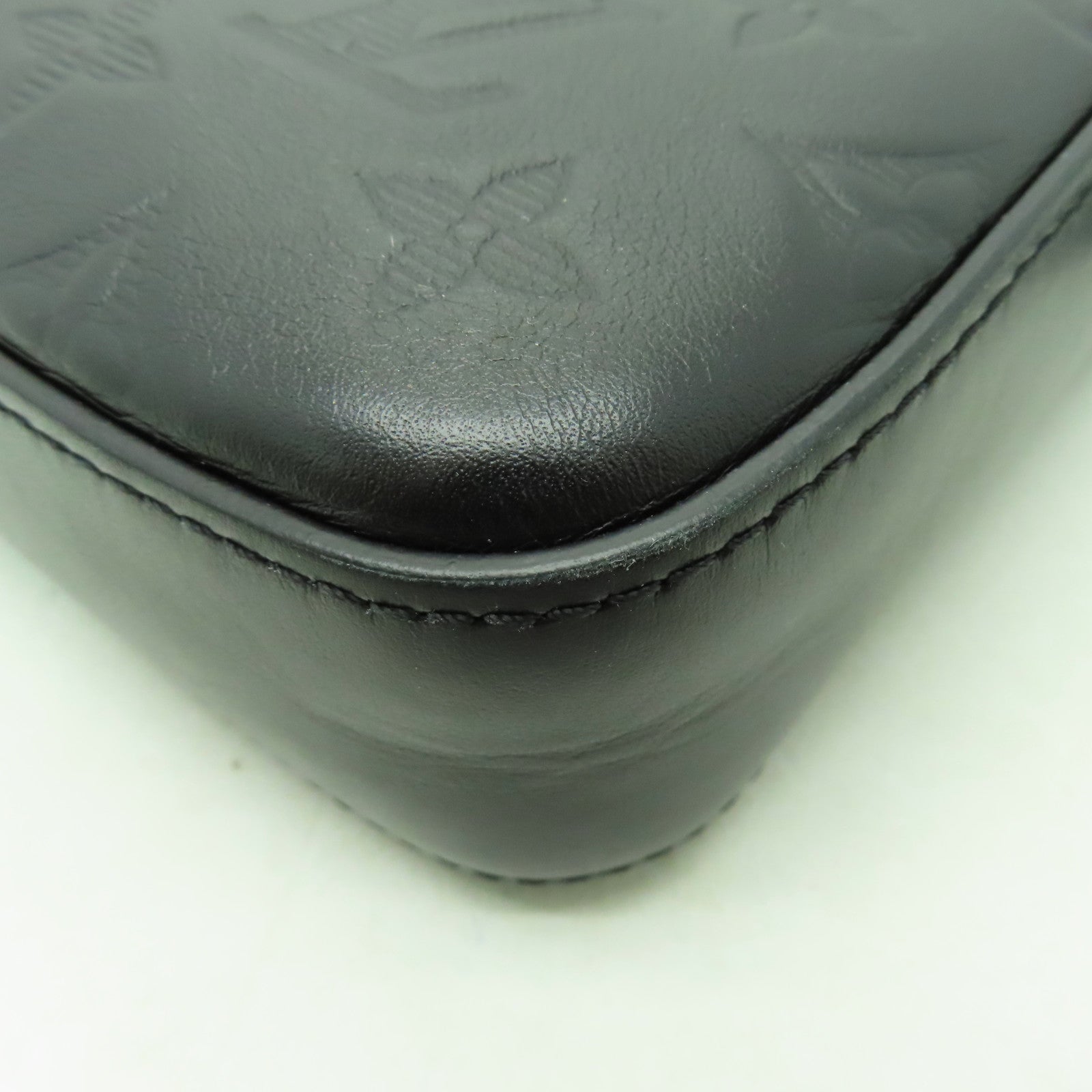 LOUIS VUITTON Monogram Shadow Duo Messenger肩背袋黑色