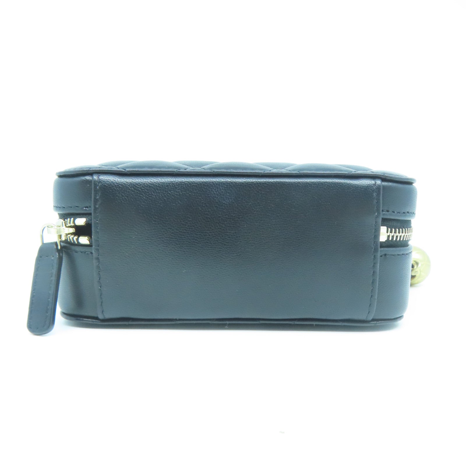 CHANEL 牛皮皮革Mini Vanity Coco Ball Chain Bag金扣鏈帶肩背袋黑色