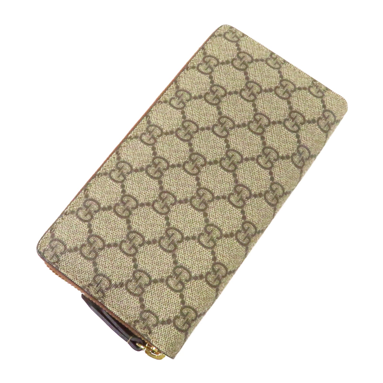 GUCCI 塗層帆布Zipper Long Wallet金扣長錢包啡色