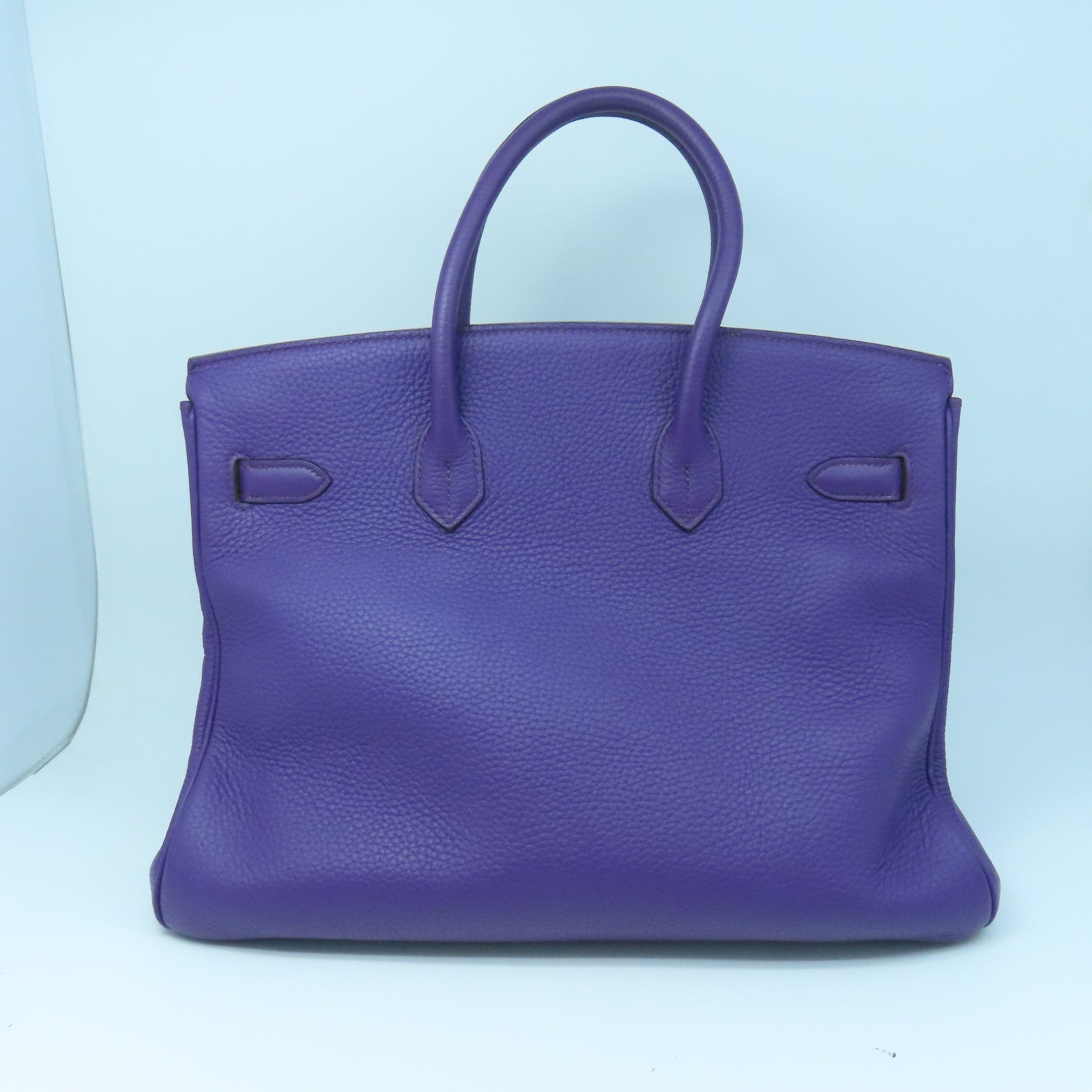 HERMES Togo Leather Birkin 35 Gold Buckle Handle Bag Anemone Purple