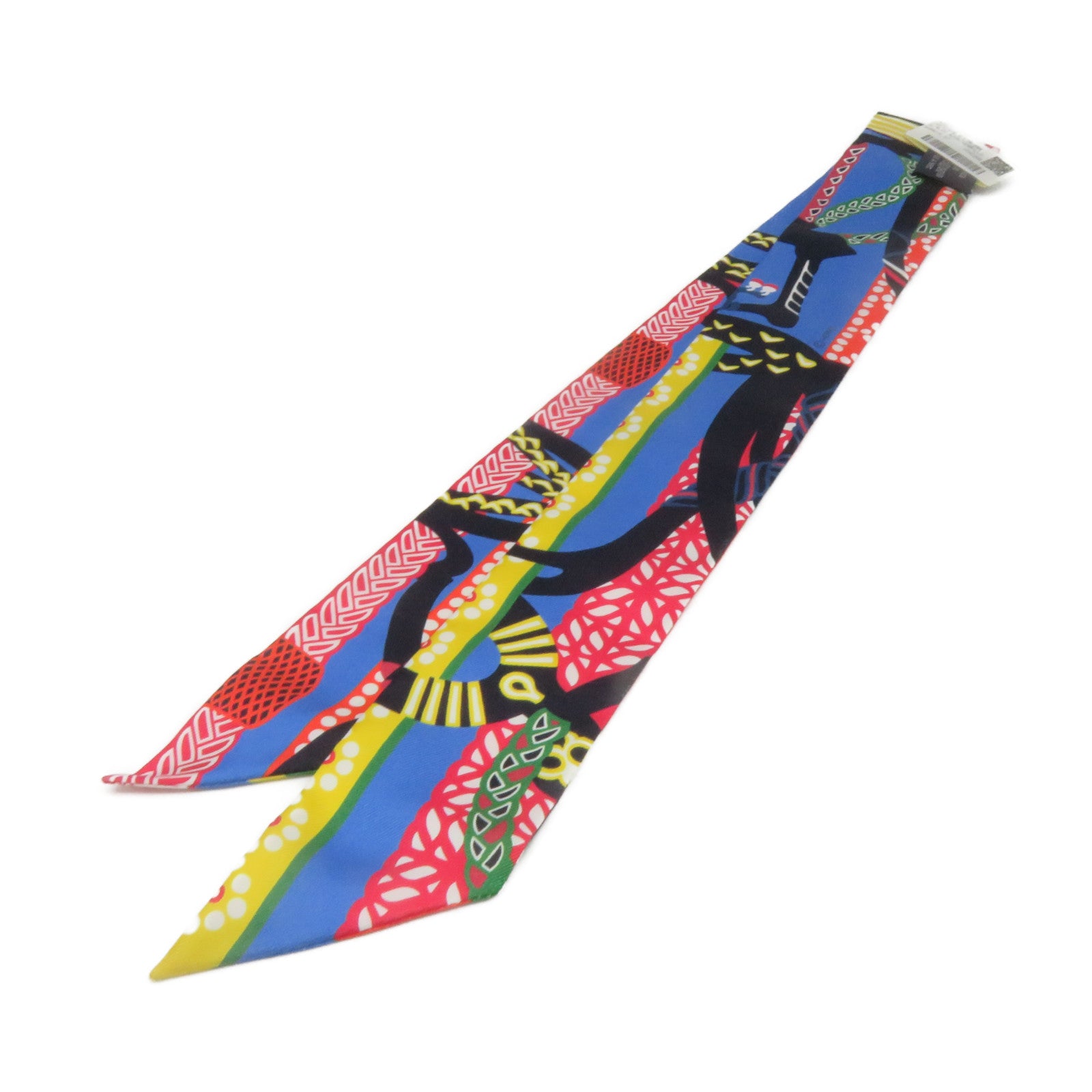HERMES 絲質Twilly Scarf絲巾紅色/彩色