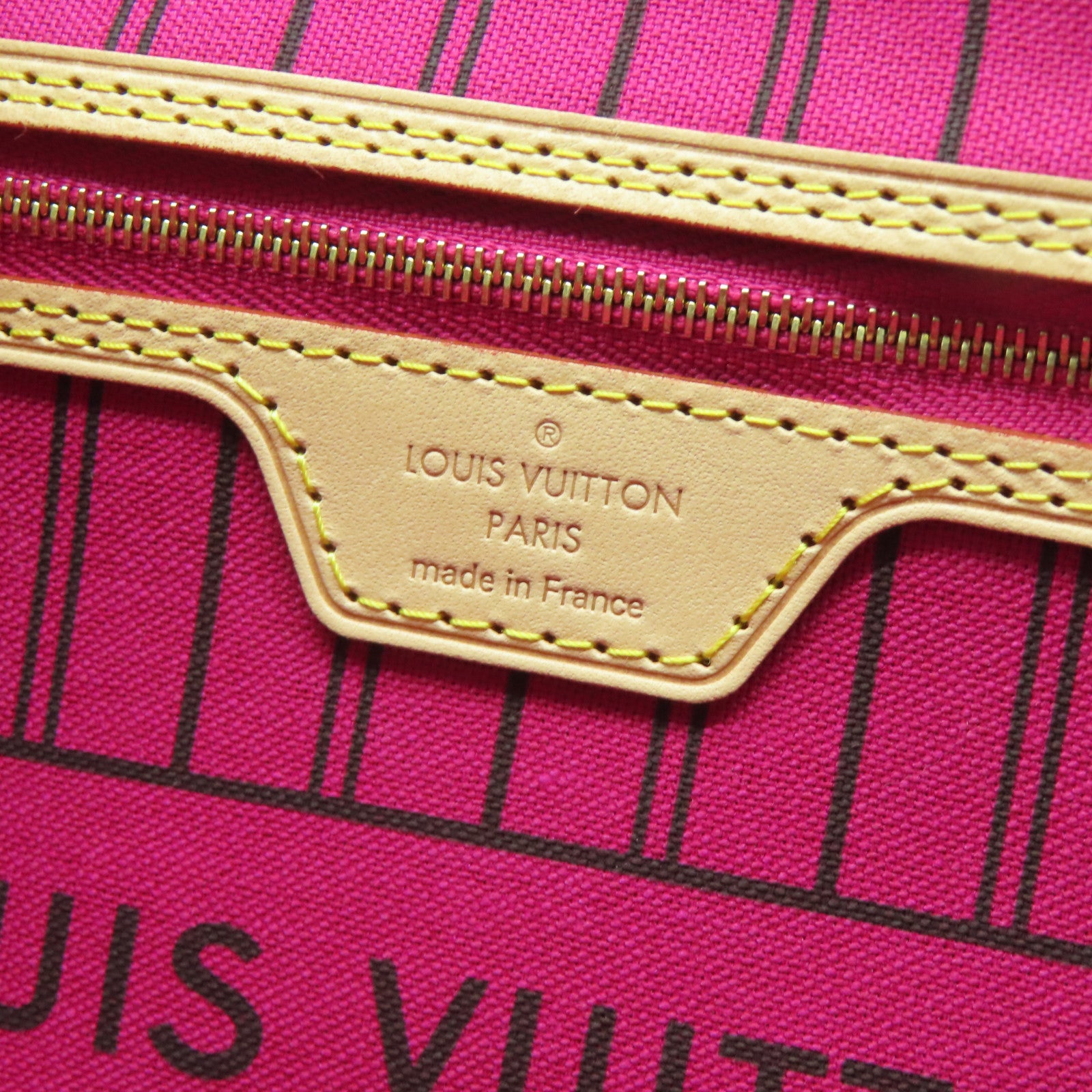 LOUIS VUITTON Monogram Neverfull PM金扣手挽袋棕色