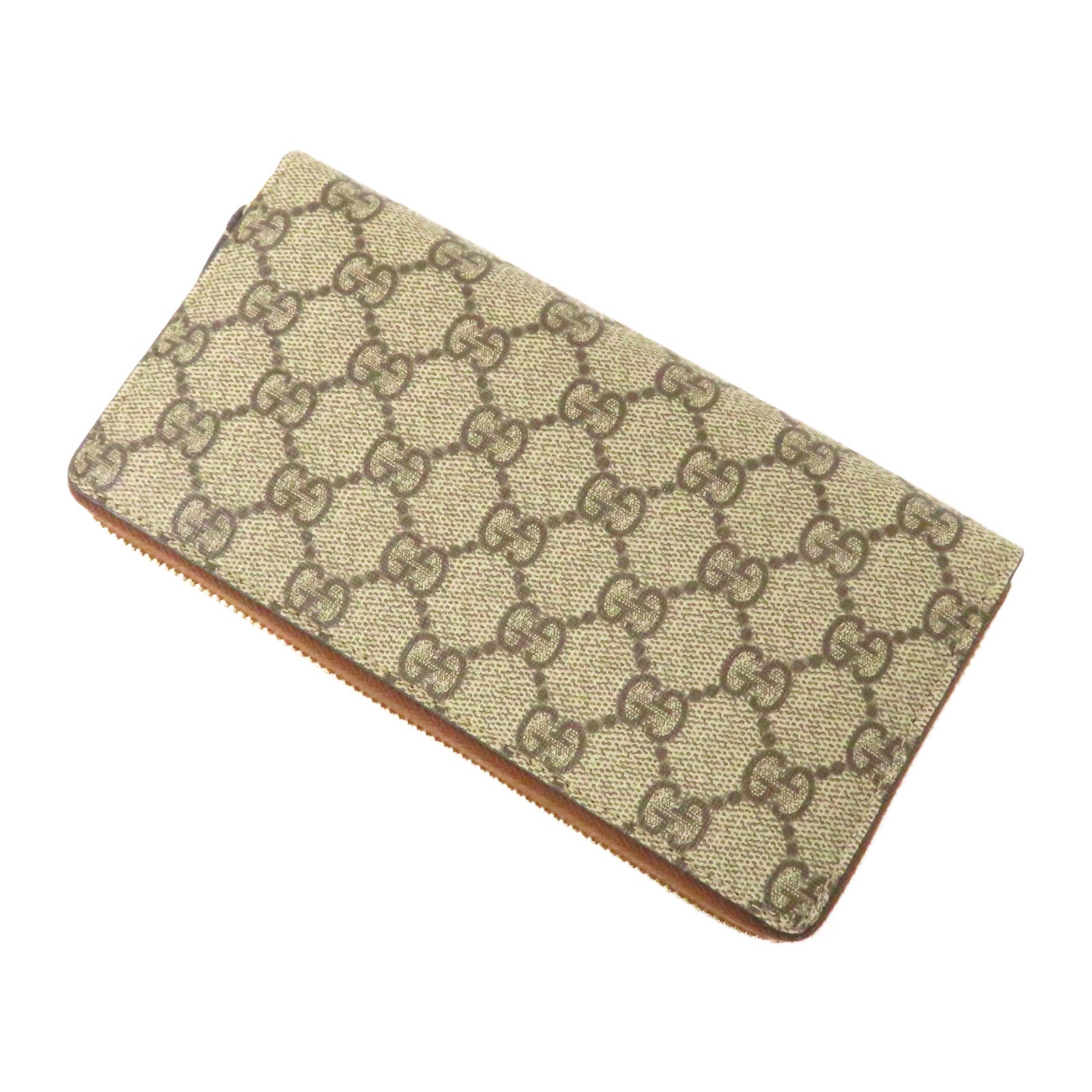 GUCCI 塗層帆布Zipper Long Wallet金扣長錢包啡色