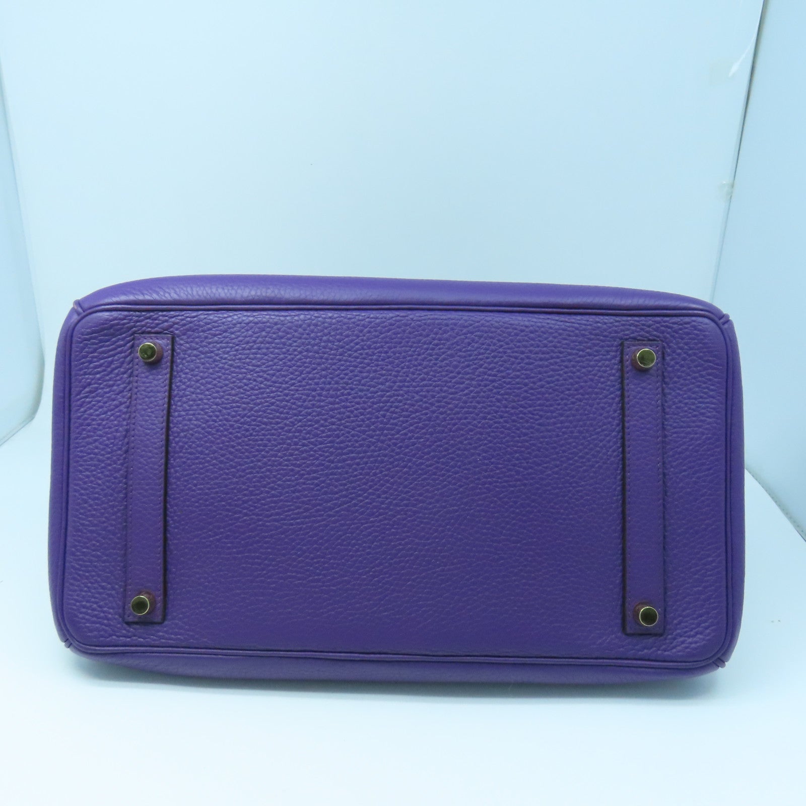HERMES Togo Leather Birkin 35 Gold Buckle Handle Bag Anemone Purple