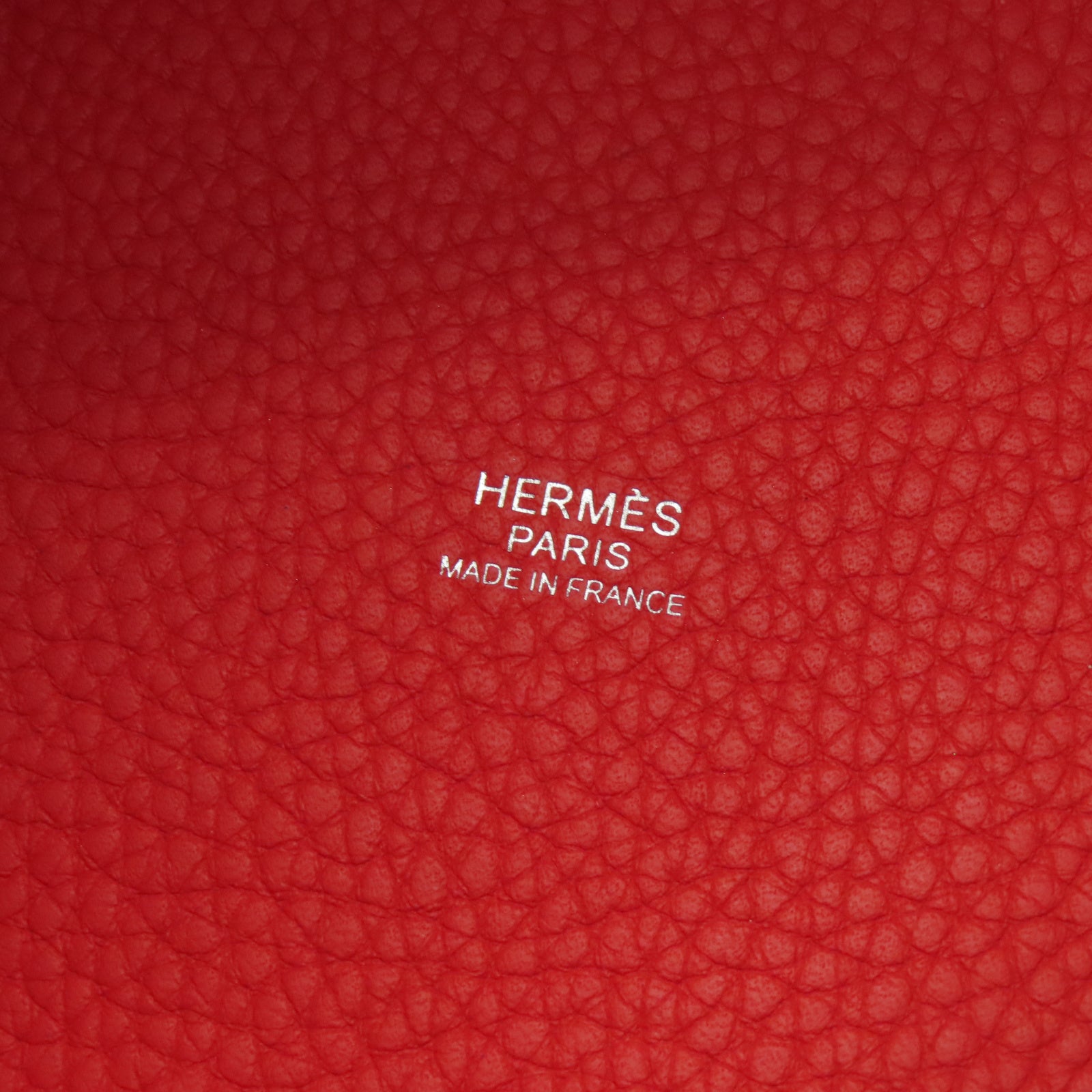 HERMES Taurillon Clemence皮革Picotin PM银扣手挽袋糖果红色