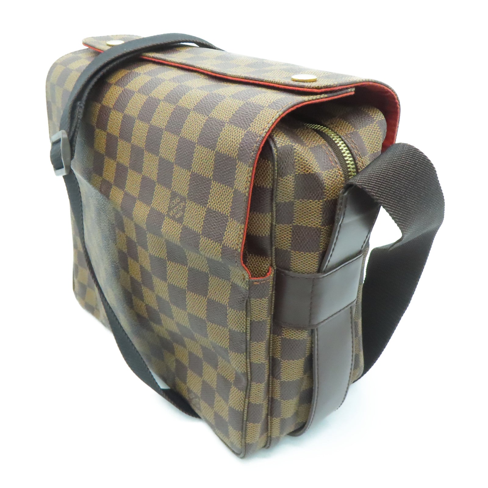 LOUIS VUITTON Damier Naviglio金扣肩背袋啡色