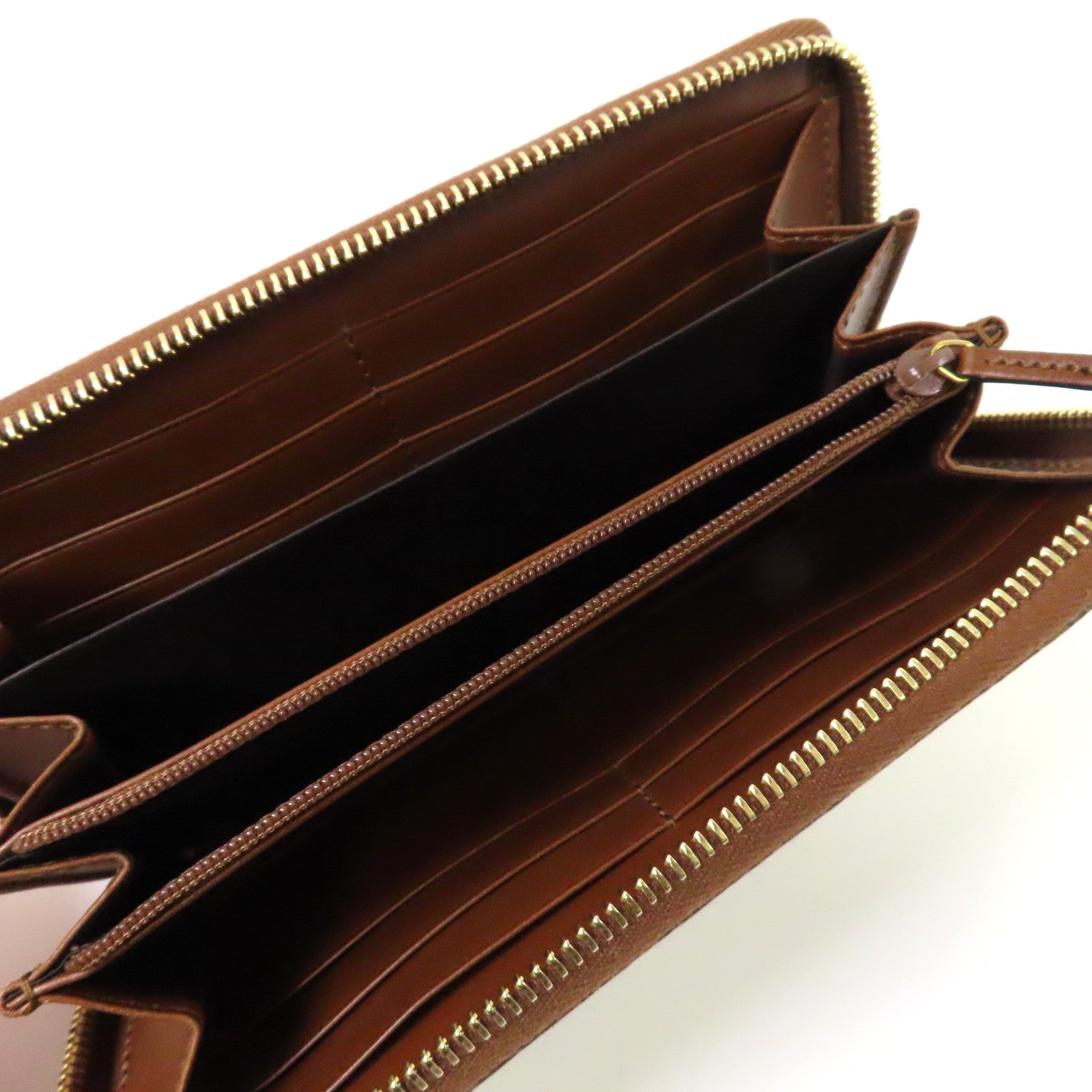 GUCCI 塗層帆布Zipper Long Wallet金扣長錢包啡色