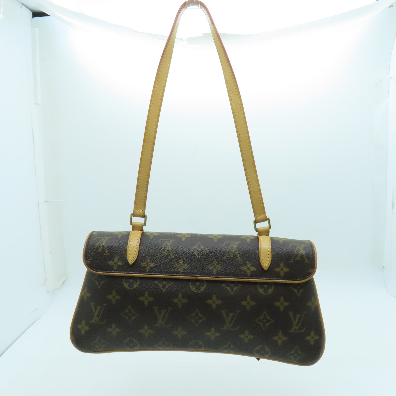 LOUIS VUITTON Monogram Marelle金扣肩背袋啡色