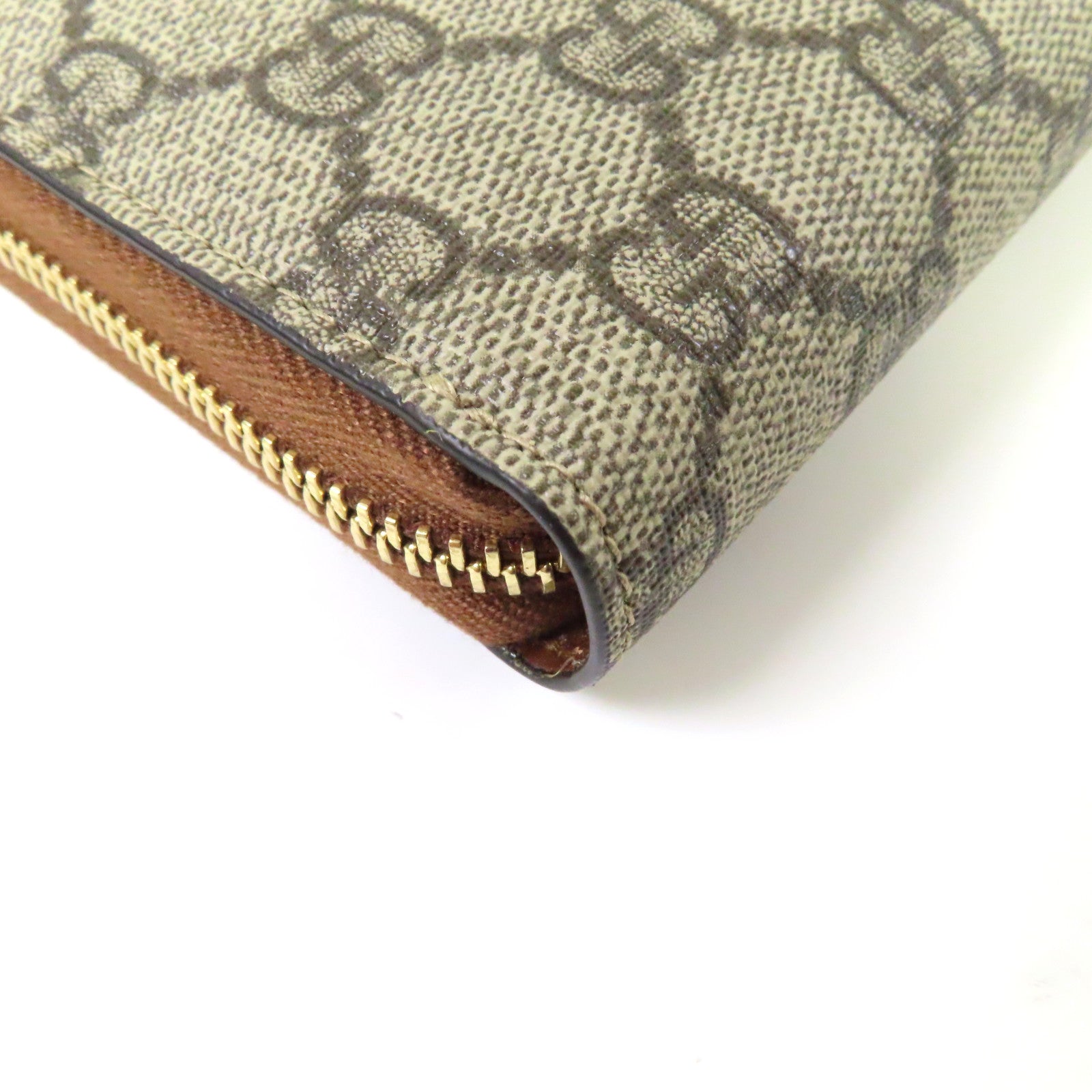 GUCCI 塗層帆布Zipper Long Wallet金扣長錢包啡色