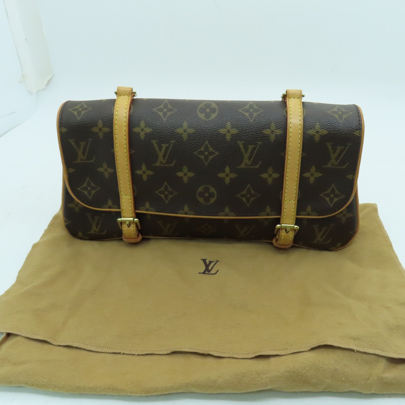LOUIS VUITTON Monogram Marelle金扣肩背袋啡色