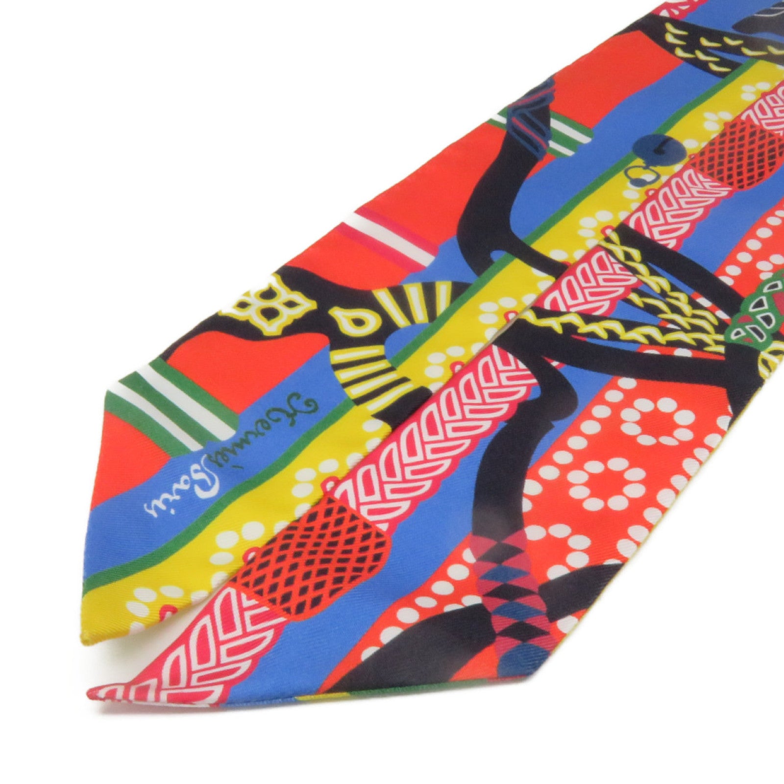 HERMES 絲質Twilly Scarf絲巾紅色/彩色