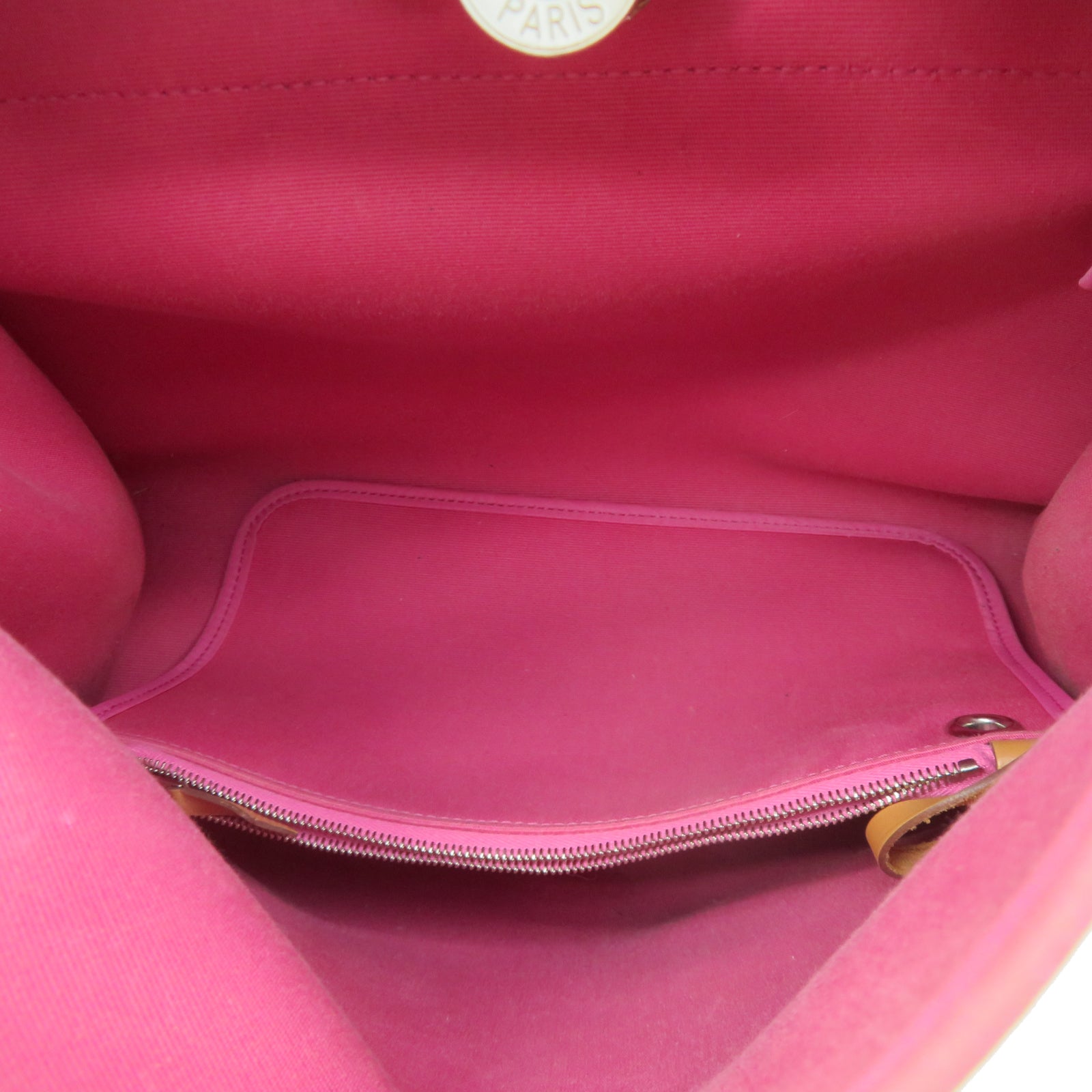 HERMES 【激減優惠】帆布Herbag PM銀扣手挽肩背兩用袋粉紅色