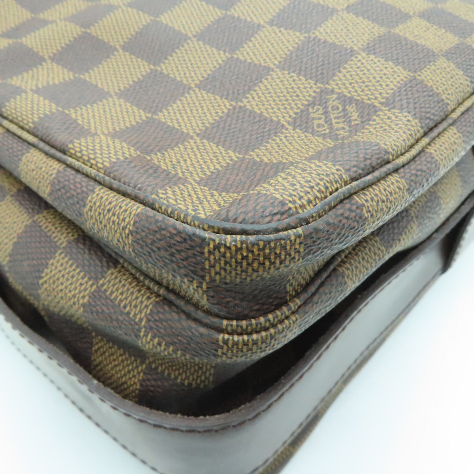 LOUIS VUITTON Damier Naviglio金扣肩背袋啡色