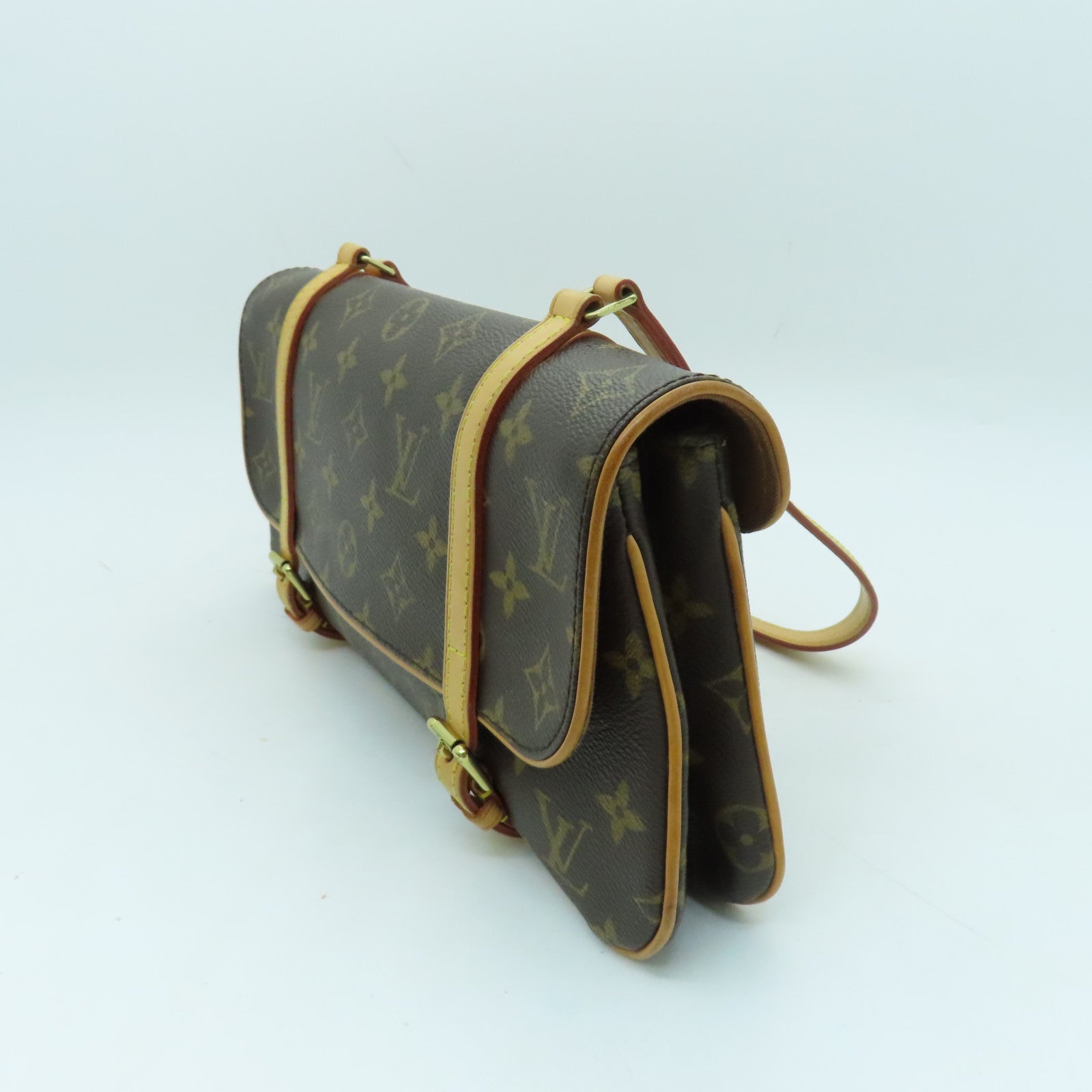 LOUIS VUITTON Monogram Marelle金扣肩背袋啡色