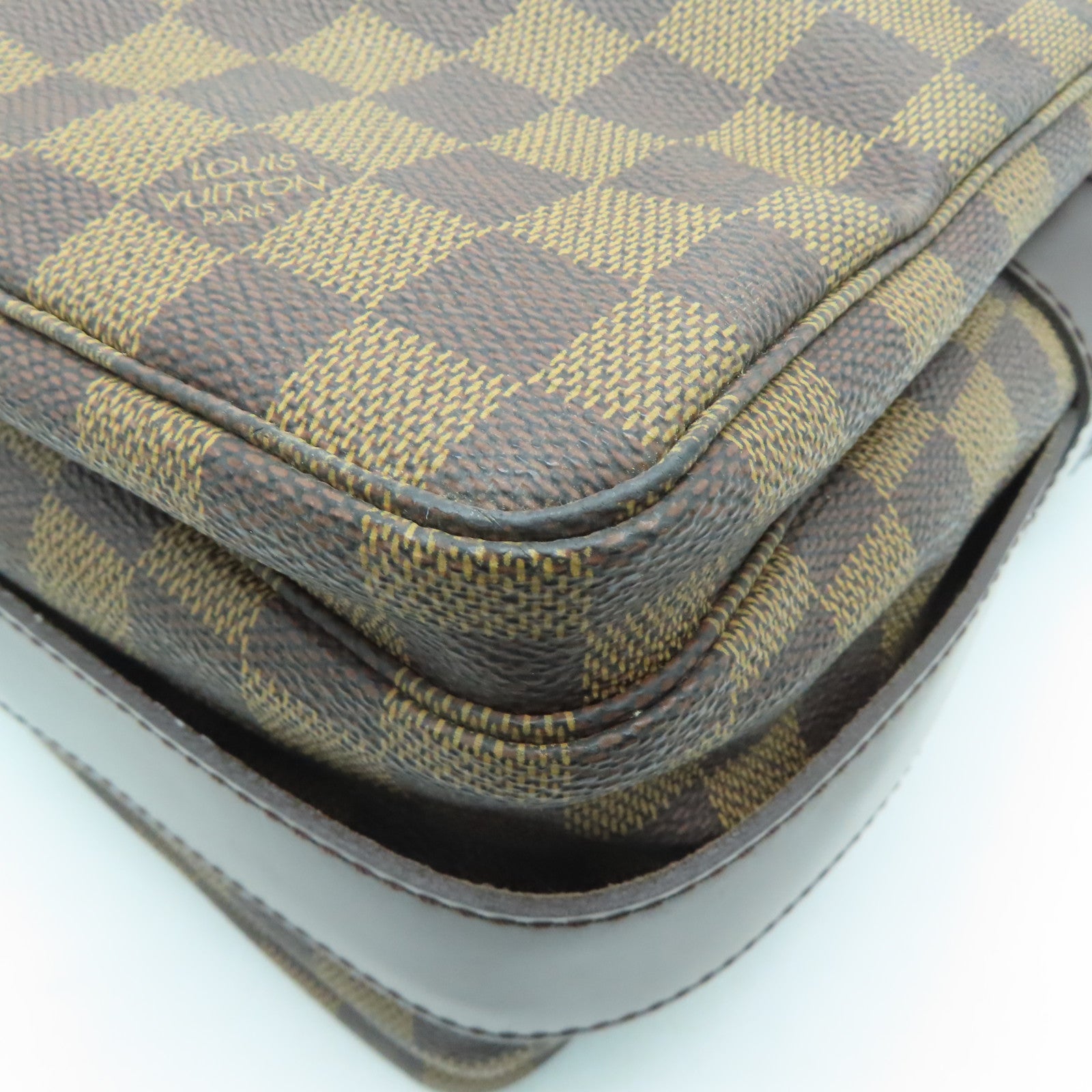 LOUIS VUITTON Damier Naviglio金扣肩背袋啡色