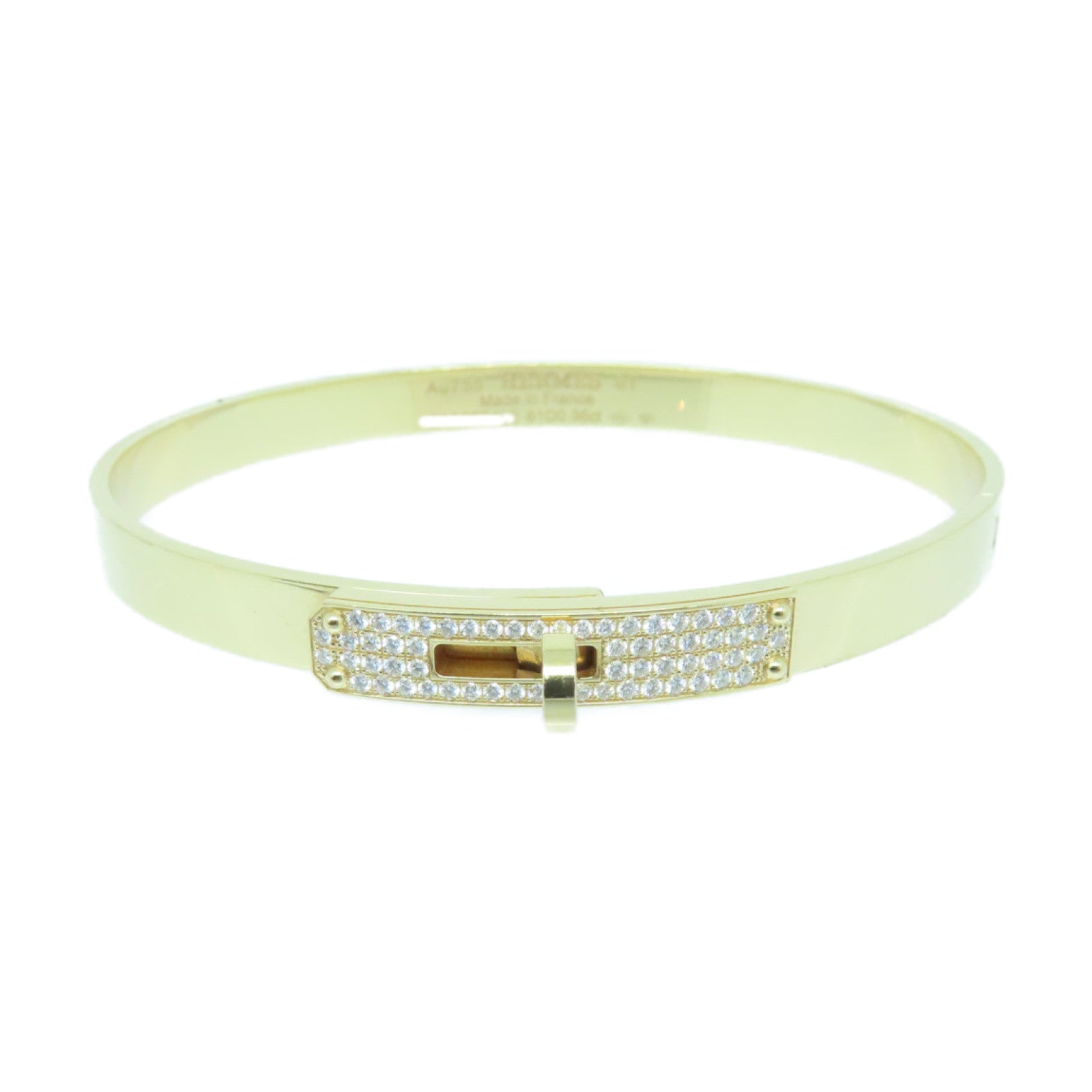 HERMES 18K玫瑰金Kelly Bracelet0.36ct钻石手链Hermes#61