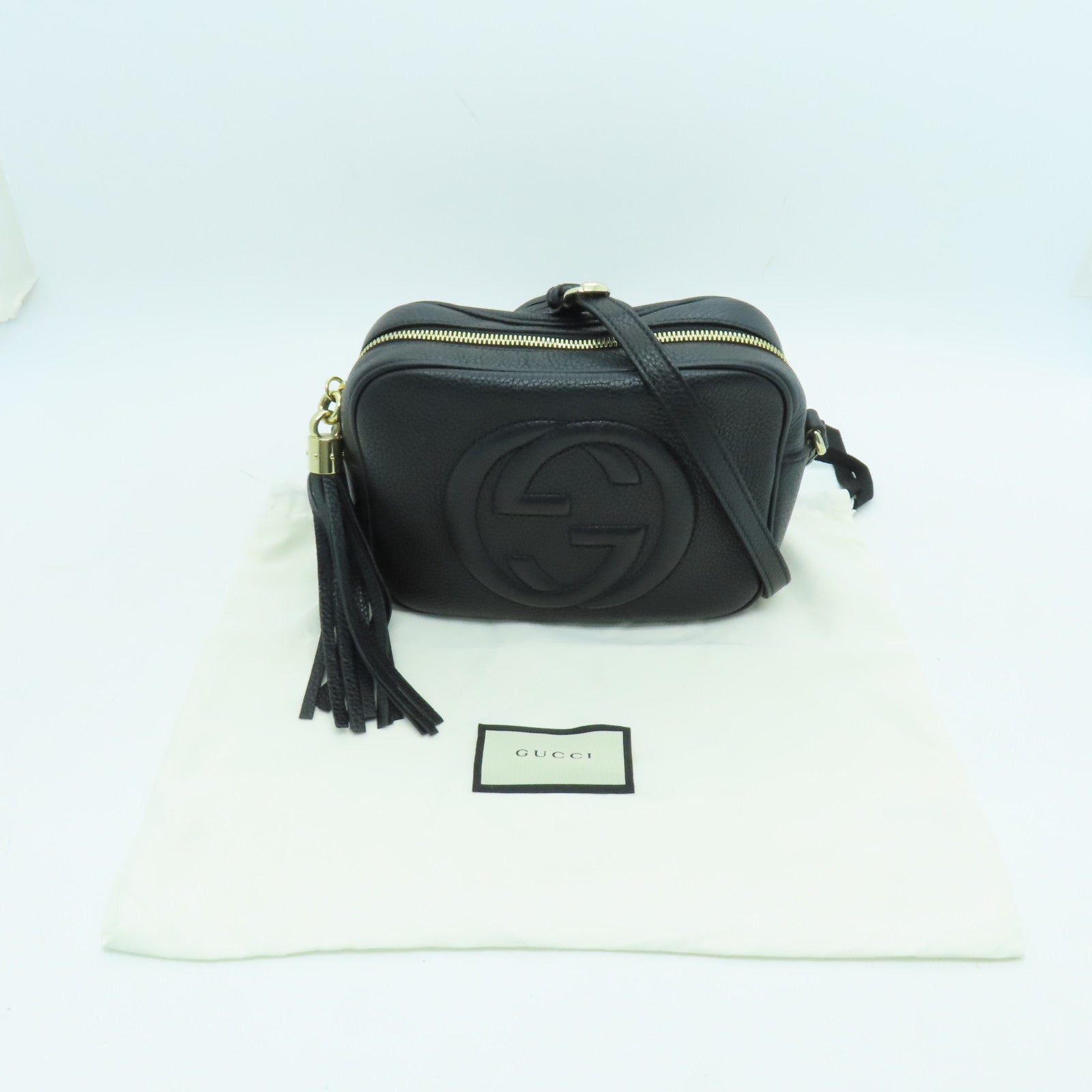 GUCCI 牛皮皮革Shoulder Bag金扣肩背袋黑色