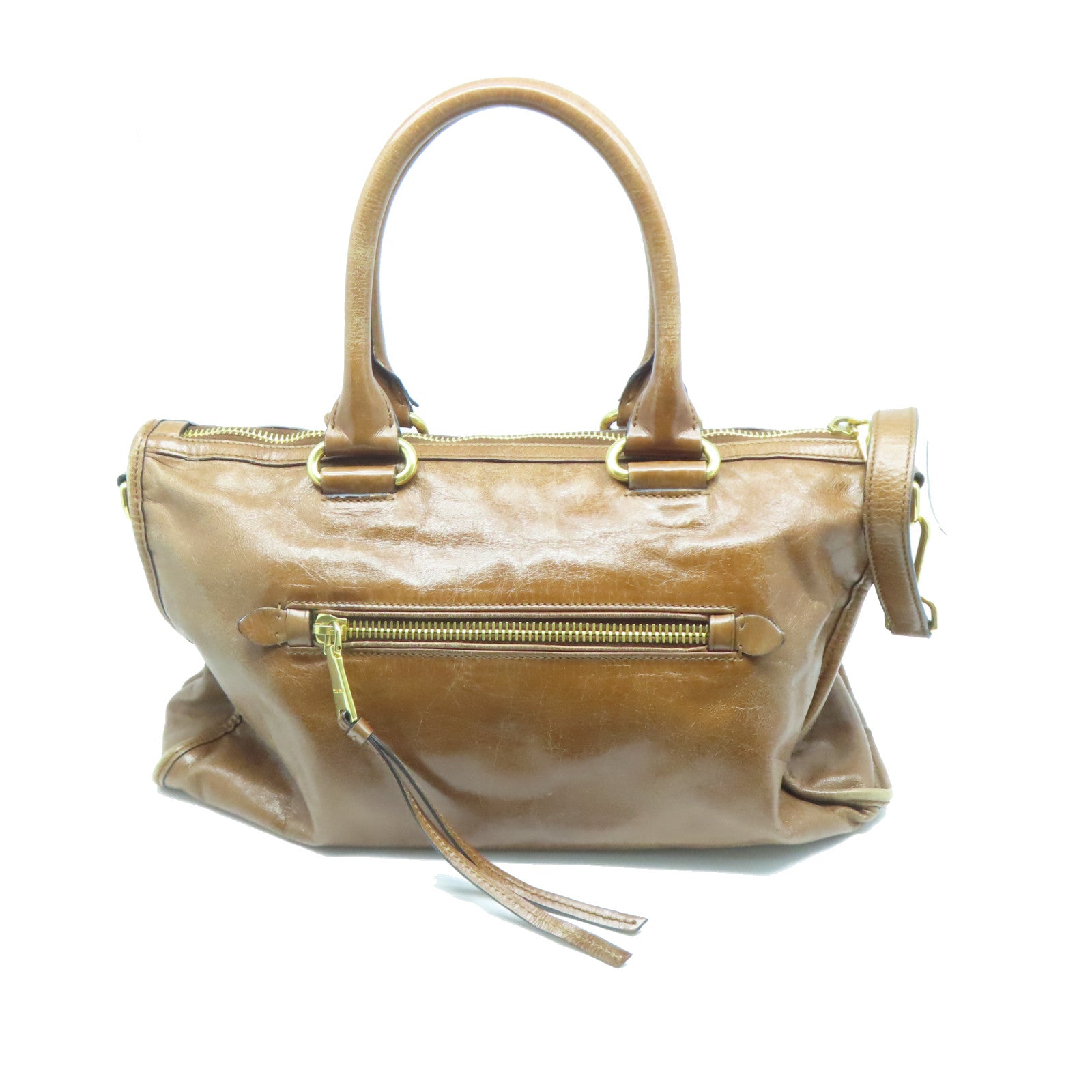 Miu Miu 牛皮皮革Shoulder Bag金扣手挽肩背兩用袋棕色
