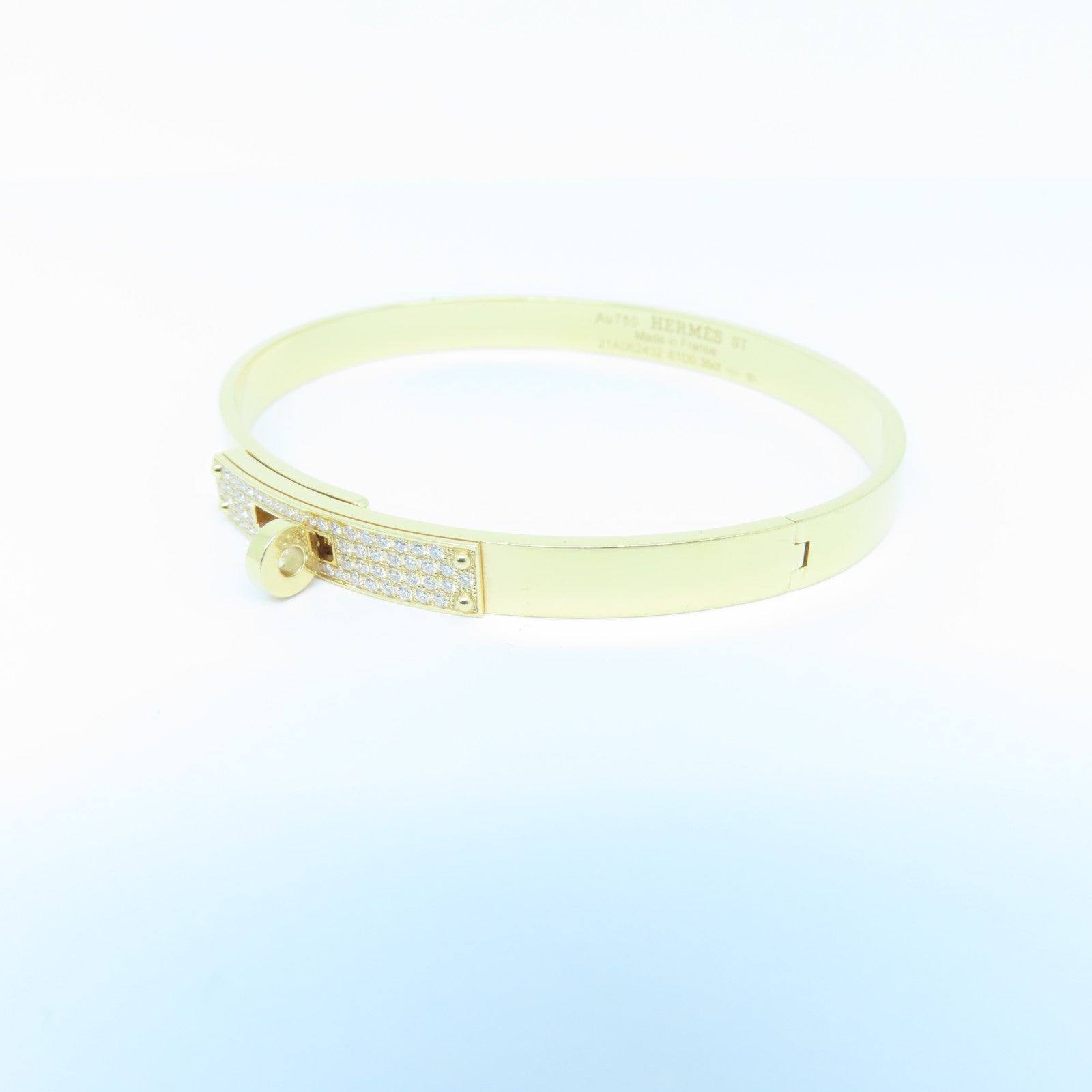 HERMES 18K玫瑰金Kelly Bracelet0.36ct钻石手链Hermes#61