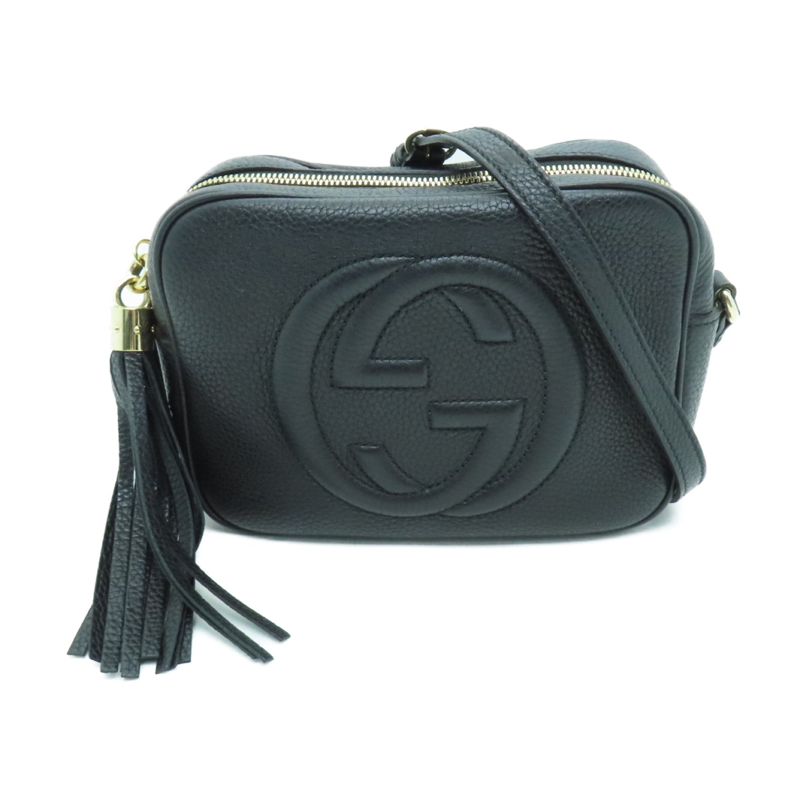 GUCCI 牛皮皮革Shoulder Bag金扣肩背袋黑色