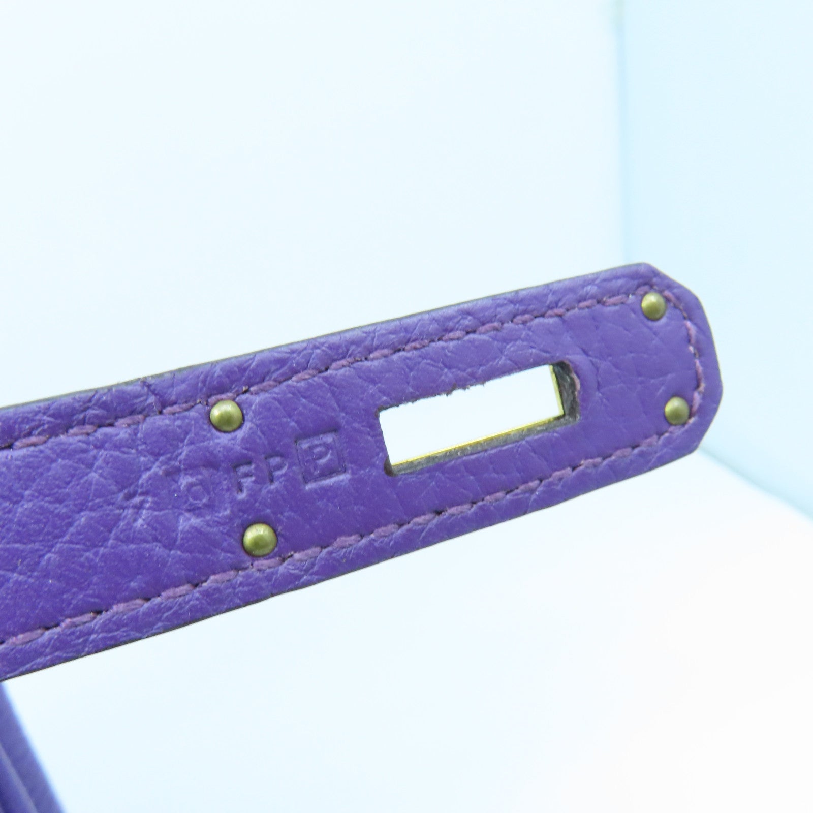 HERMES Togo Leather Birkin 35 Gold Buckle Handle Bag Anemone Purple