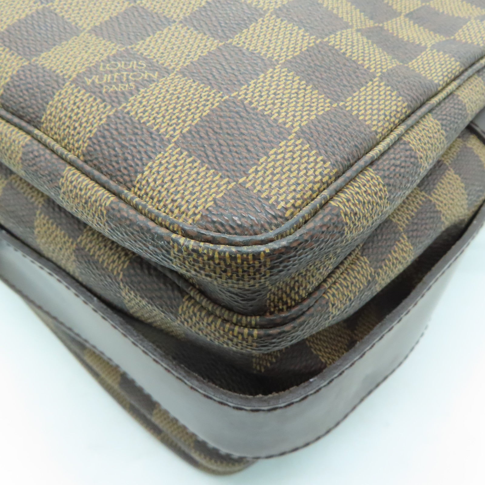 LOUIS VUITTON Damier Naviglio金扣肩背袋啡色