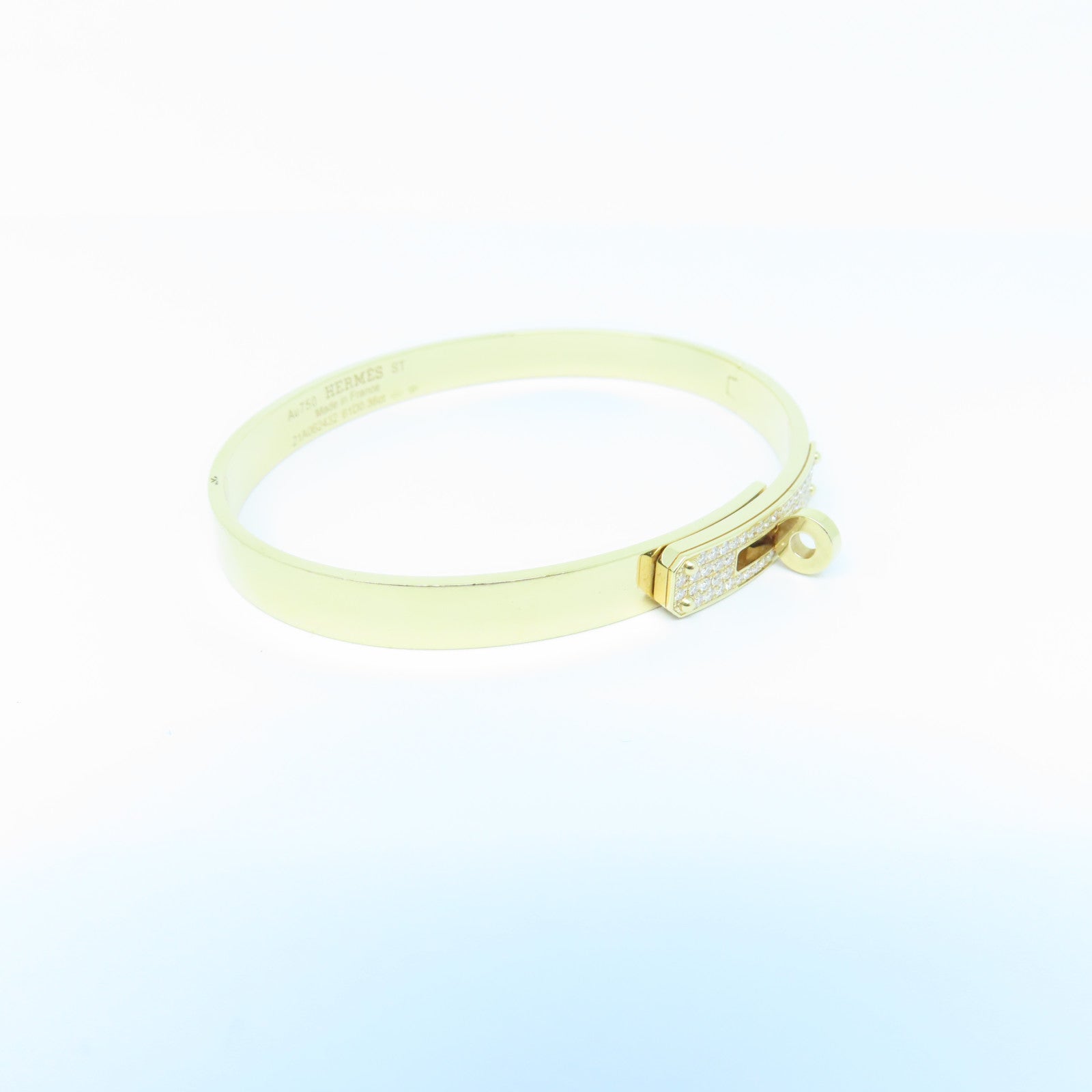 HERMES 18K玫瑰金Kelly Bracelet0.36ct钻石手链Hermes#61