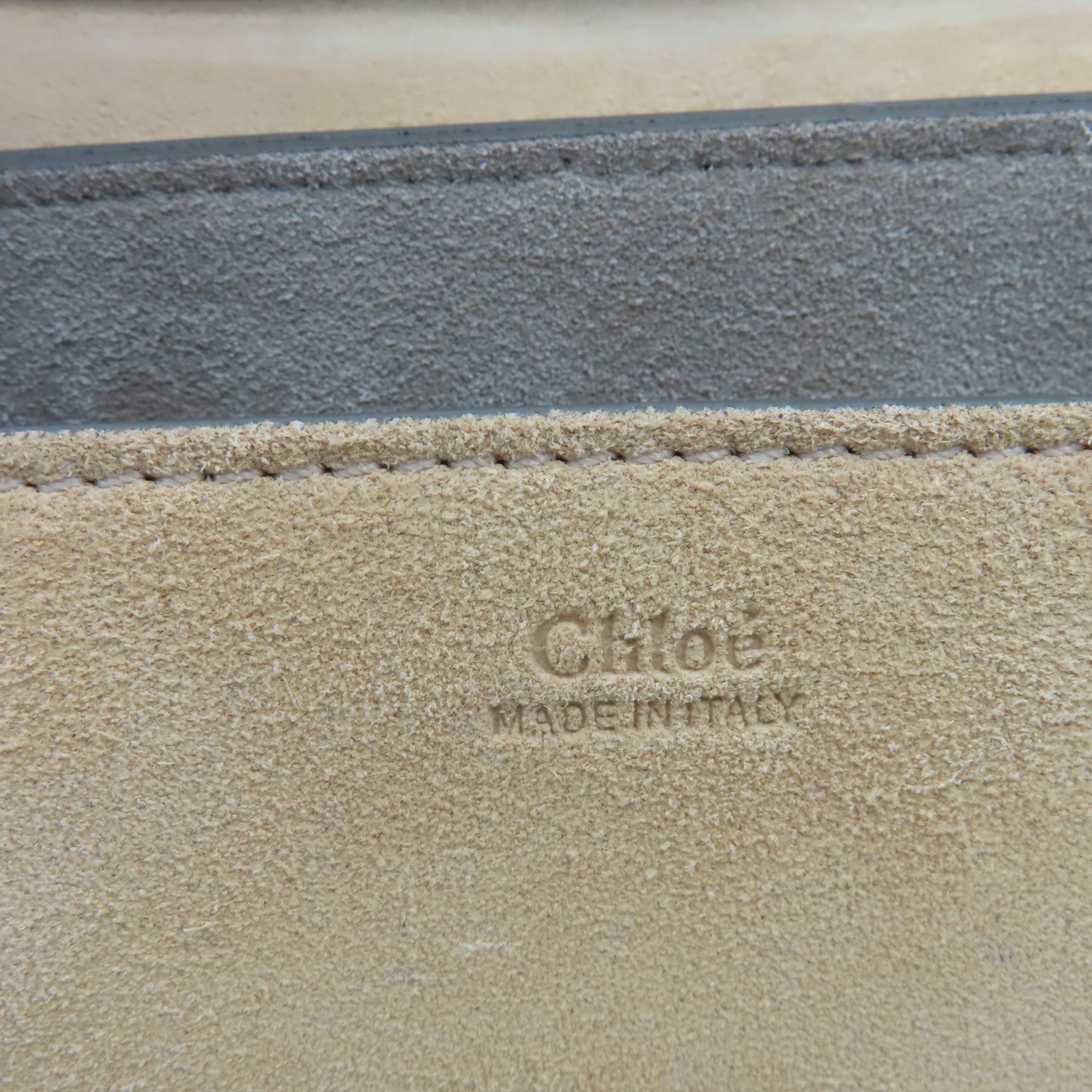 Chloe 麂皮皮革/牛皮皮革Shoulder Bag金扣鏈帶肩背袋杏色/啡色