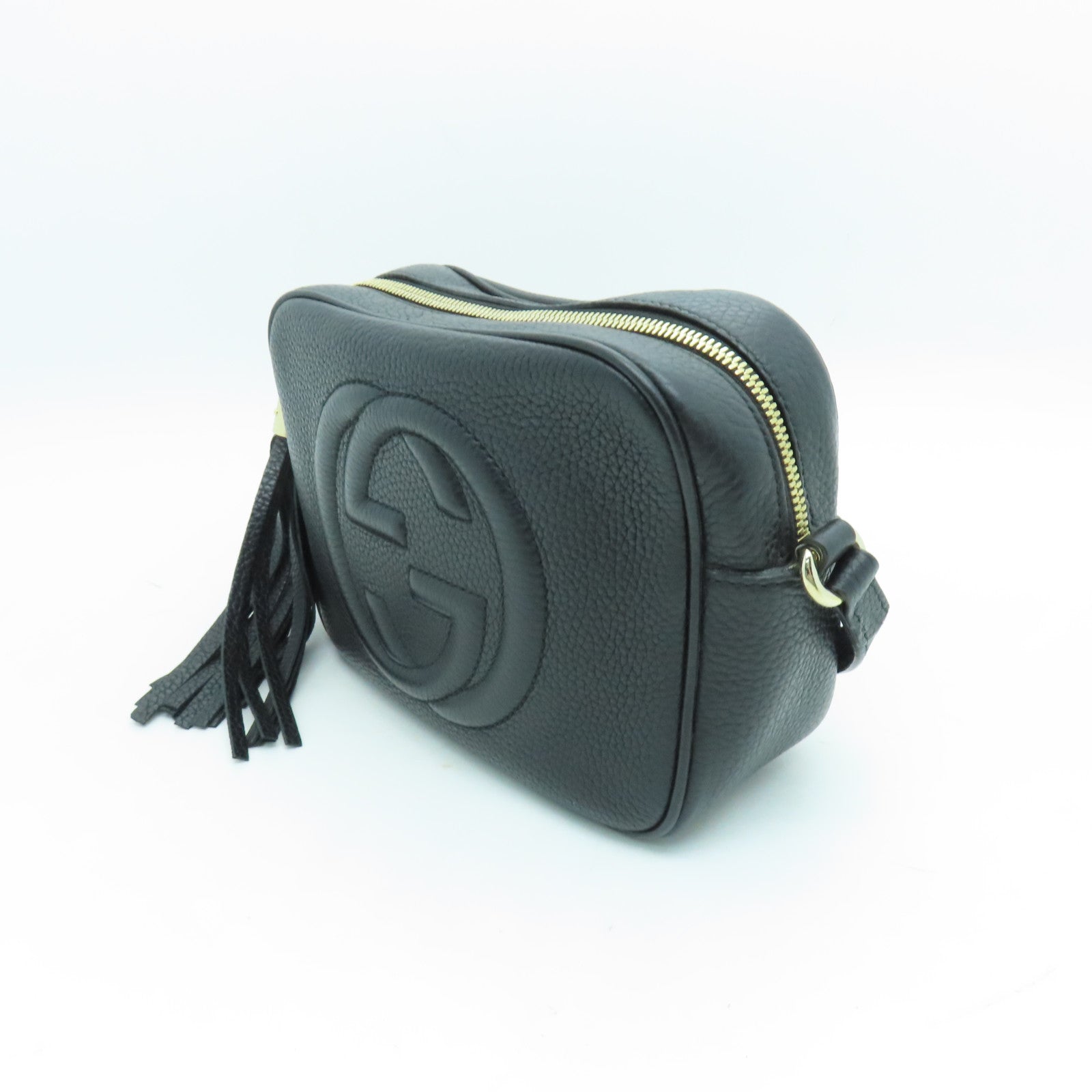 GUCCI 牛皮皮革Shoulder Bag金扣肩背袋黑色