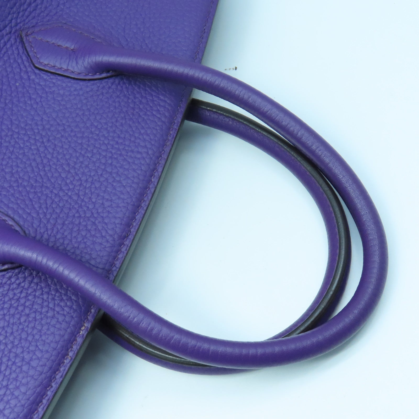 HERMES Togo Leather Birkin 35 Gold Buckle Handle Bag Anemone Purple