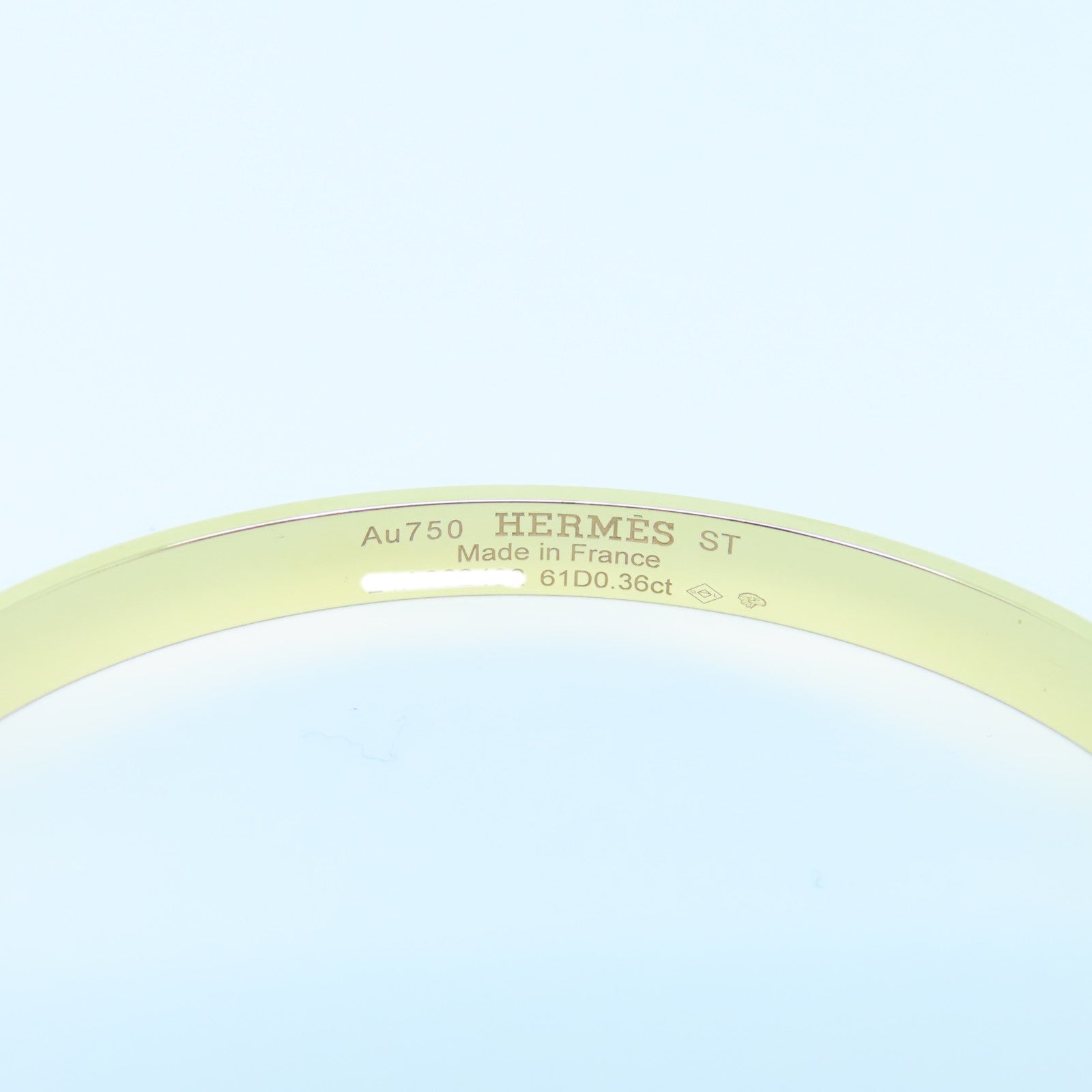 HERMES 18K玫瑰金Kelly Bracelet0.36ct钻石手链Hermes#61