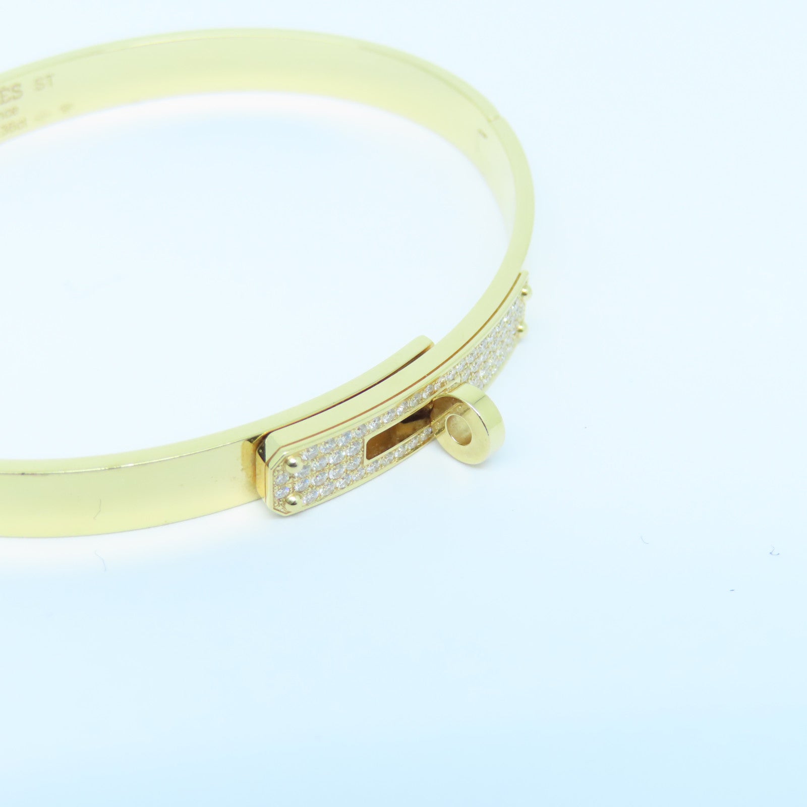 HERMES 18K玫瑰金Kelly Bracelet0.36ct钻石手链Hermes#61