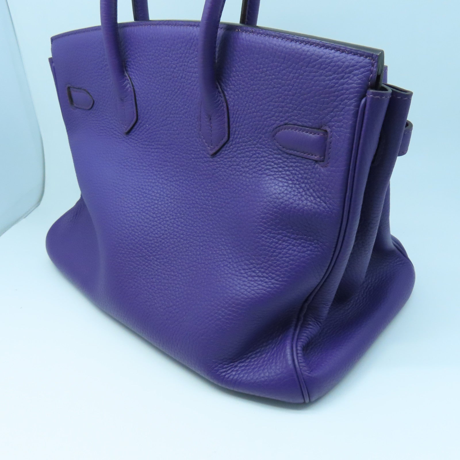 HERMES Togo Leather Birkin 35 Gold Buckle Handle Bag Anemone Purple