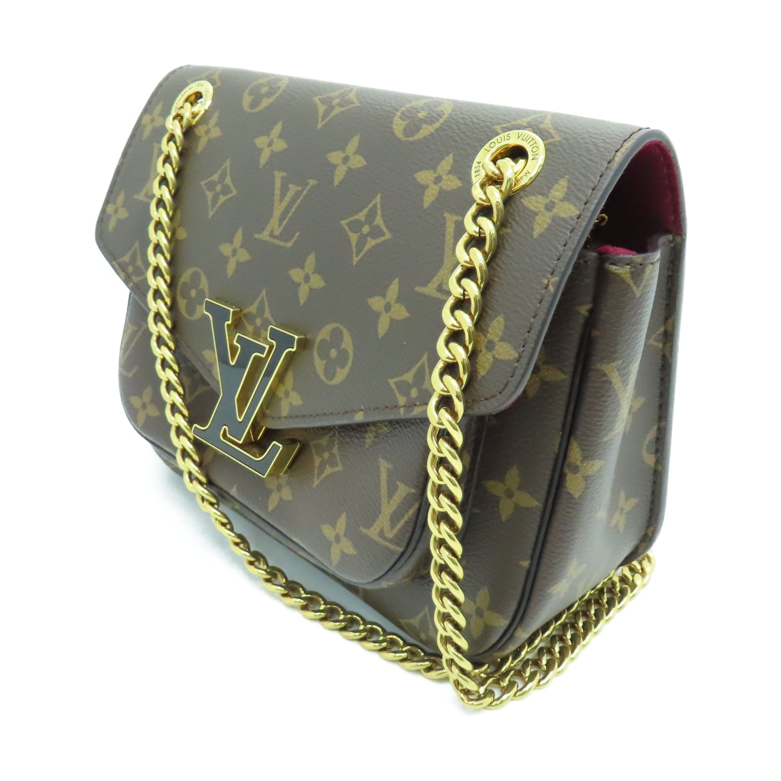 LOUIS VUITTON Monogram Passy Gold Buckle Shoulder Bag Brown