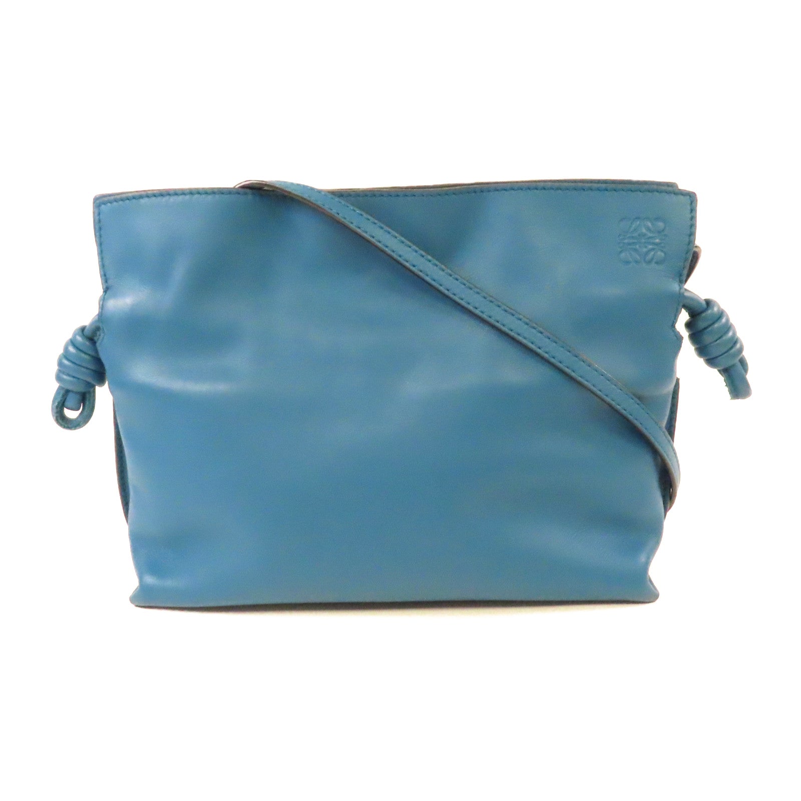 LOEWE 羊皮皮革Shoulder Bag金扣肩背袋藍色
