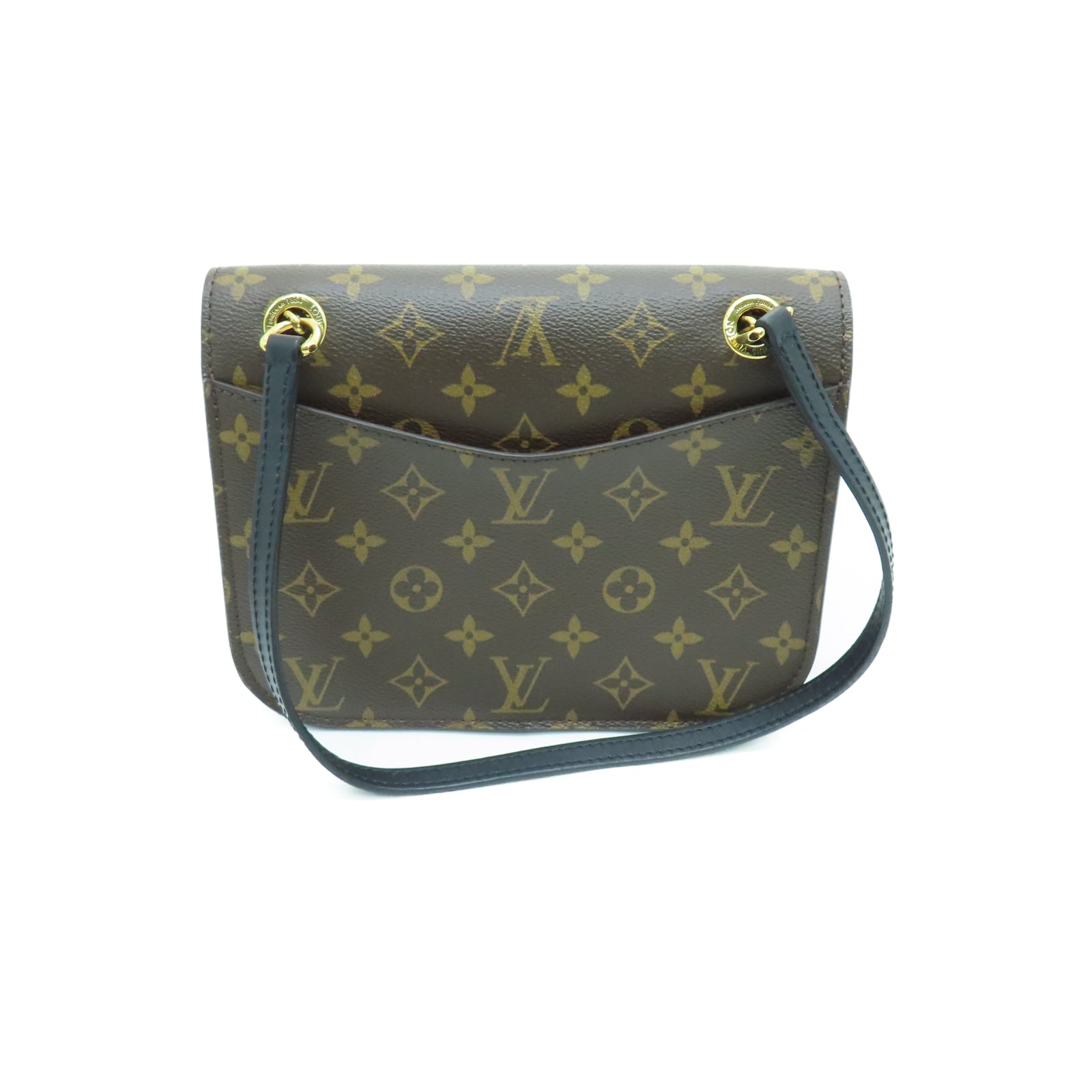 LOUIS VUITTON Monogram Passy Gold Buckle Shoulder Bag Brown