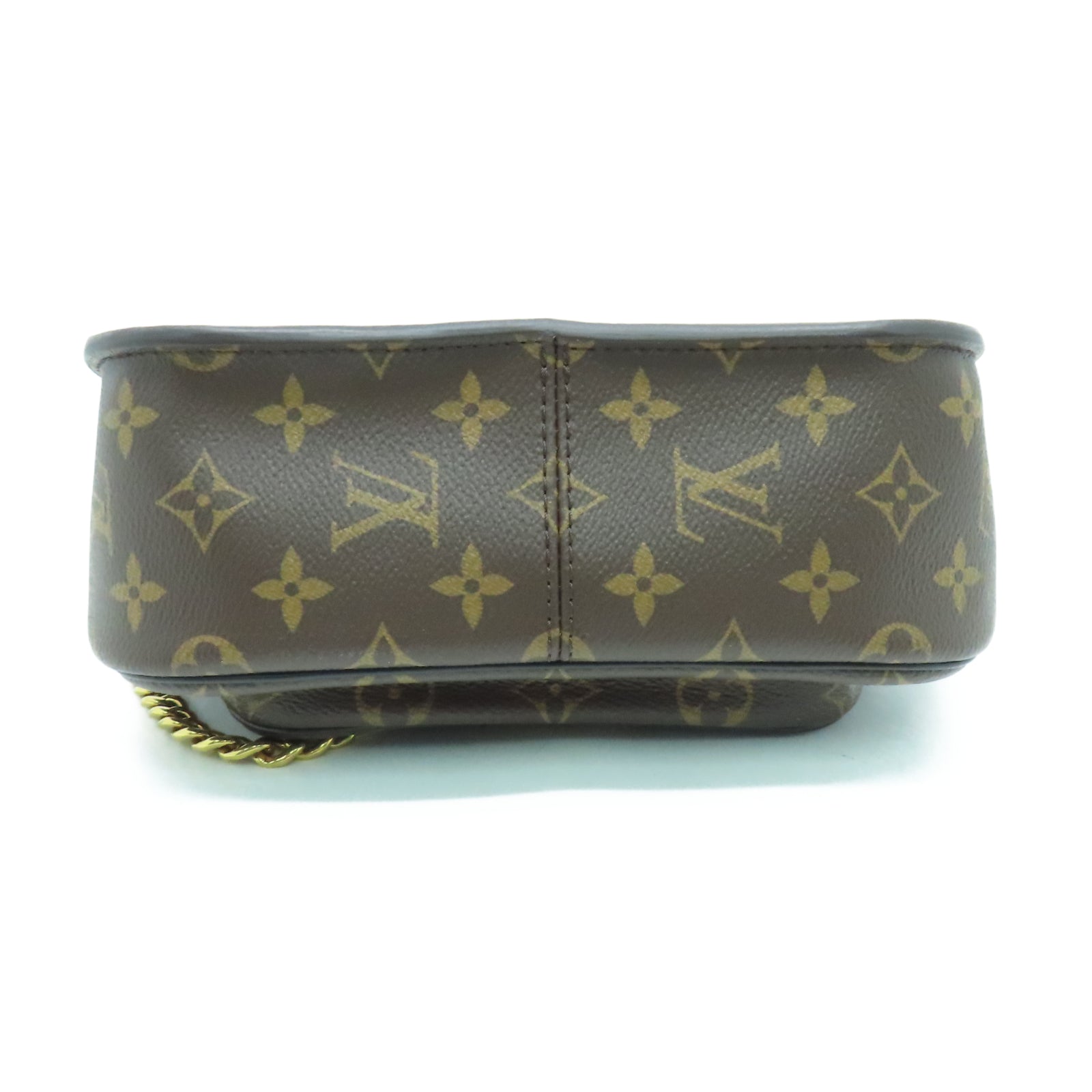 LOUIS VUITTON Monogram Passy Gold Buckle Shoulder Bag Brown